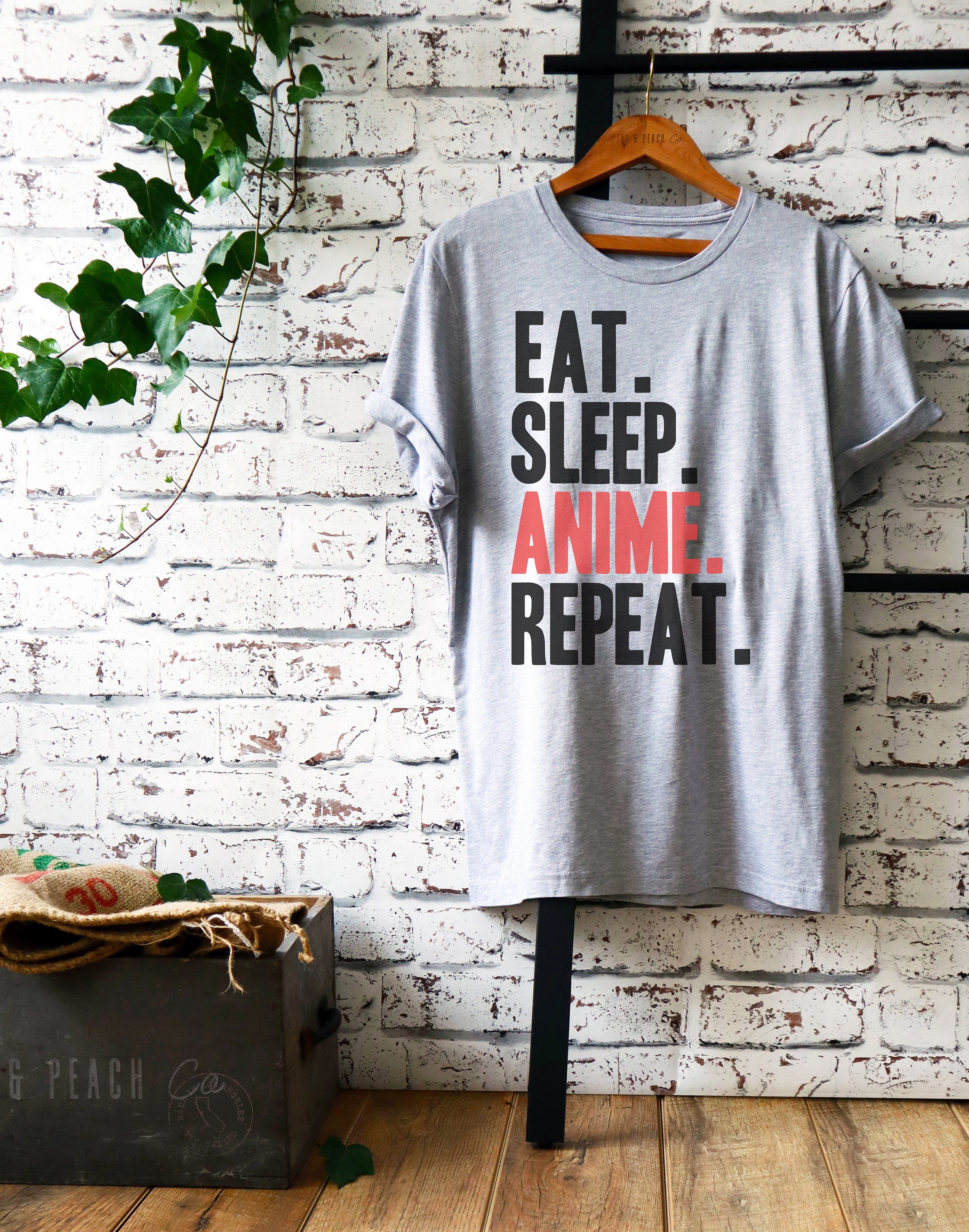 Eat Sleep Anime Repeat Unisex Shirt - Anime shirt, Manga shirt, Anime shirts, Anime gift, Anime gifts, Japanese shirt - Stag & Peach Co