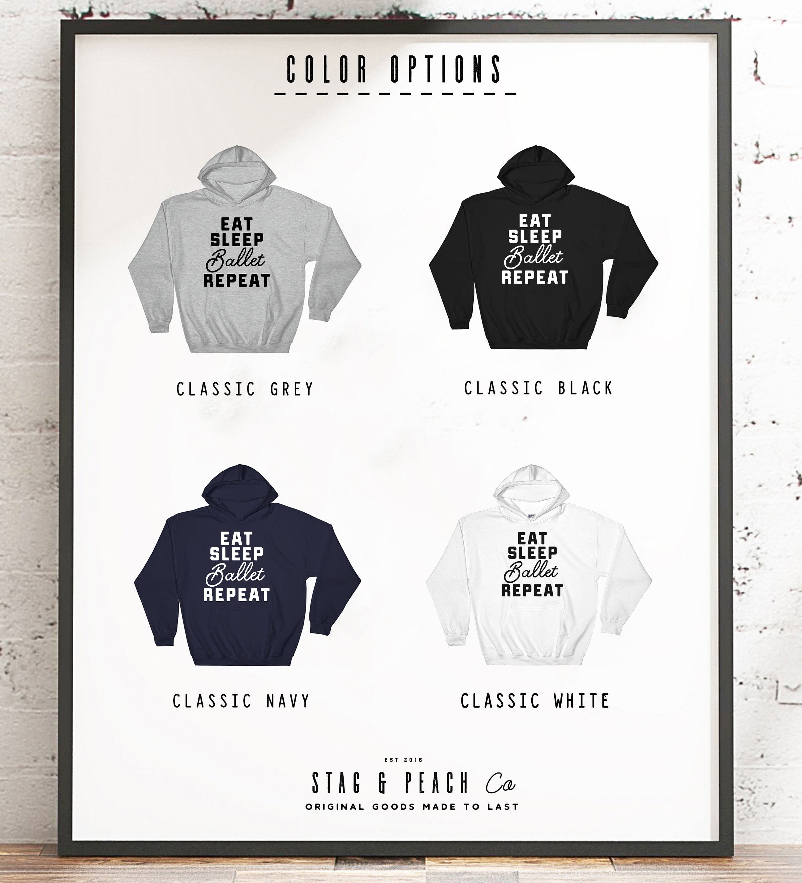 Eat Sleep Ballet Repeat Hooded Sweatshirt | Ballet shirt | dance shirt | ballerina shirt | ballet | ballerina | dancer gift