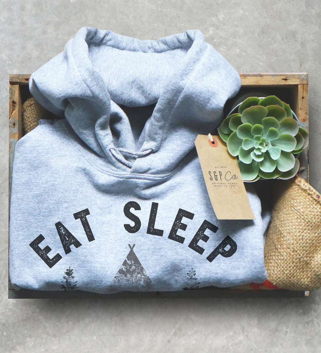 Eat Sleep Camp Repeat Hoodie - Camping shirt, Camping Hoodie, Happy camper shirt, Happy camper, Camping, Hiking shirt, Camping gift