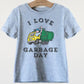 I Love Garbage Day Kids T-Shirt - - garbage truck shirt - Kids Truck Shirt - Girls Truck Shirt- Boys Garbage Truck Shirt