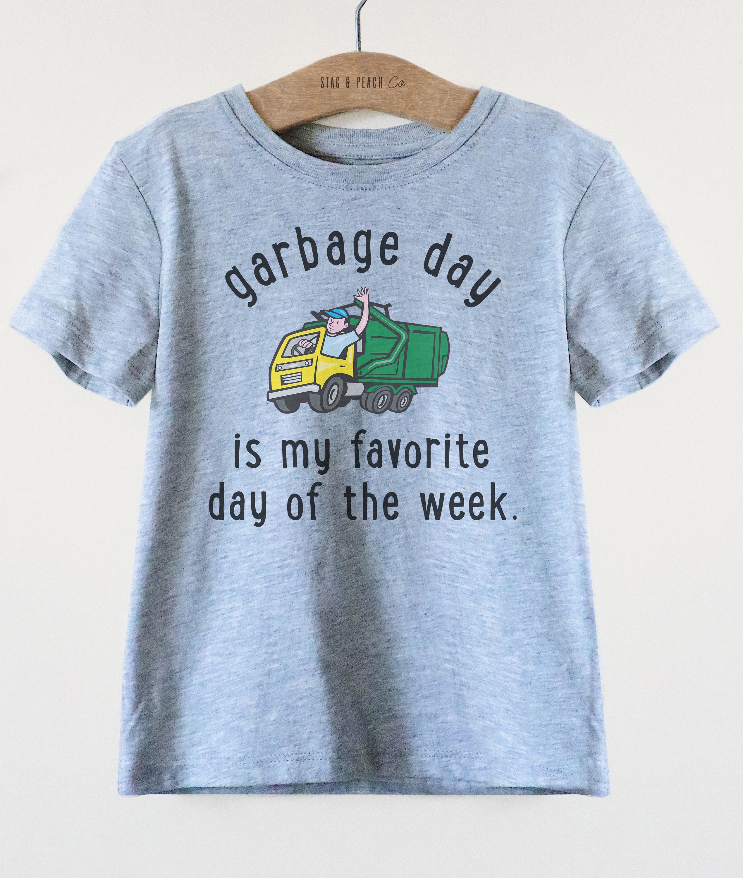 Garbage Day Is My Favourite Day Of The Week Shirt - garbage truck shirt - Kids Truck Shirt - Girls Truck Shirt- Boys Garbage Truck Shirt - - Stag & Peach Co