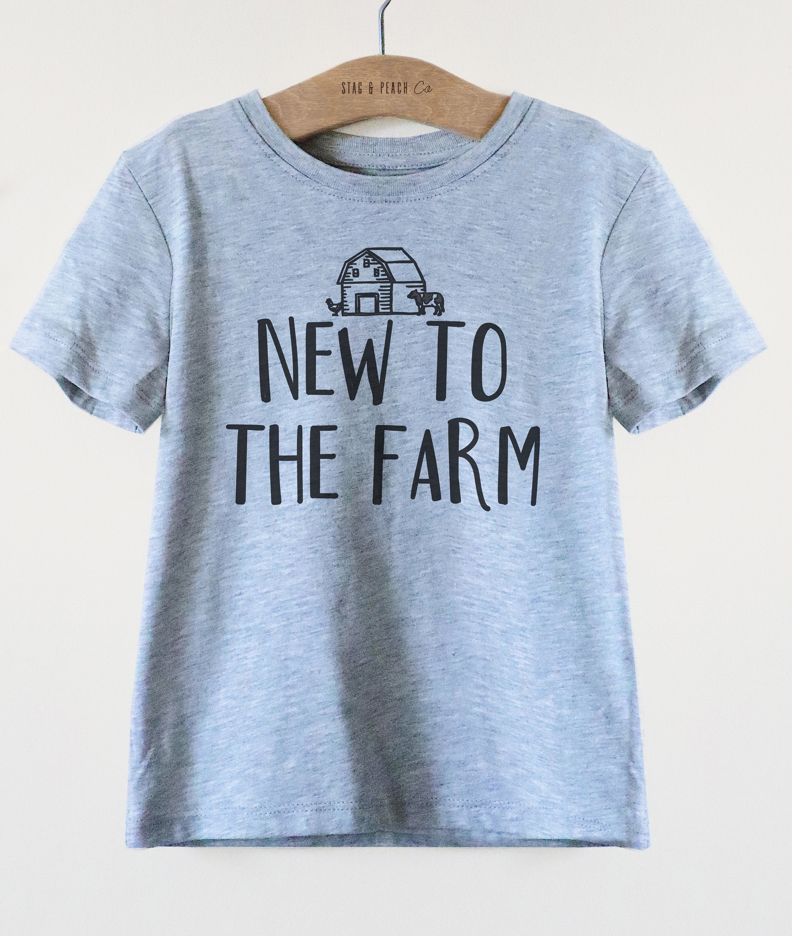 New To The Farm Kids Shirt -Farm Toddler Shirt, Farm Kid Shirts, Gift For Farmer, Farm Girl Shirt, Farming Shirt Boy, Barnyard Birthday - Stag & Peach Co