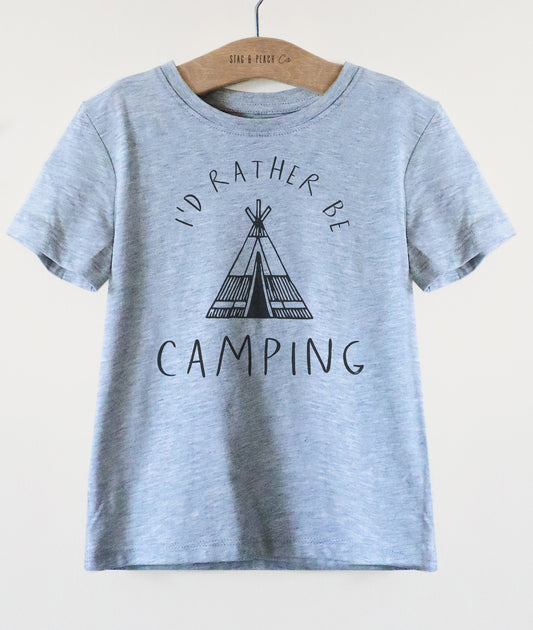 I'd Rather Be Camping Kids Shirt - Camping Shirt, Happy Camper, Kids Camping Shirt, Adventure Shirt, Camping Toddler Shirt, Camp Shirt