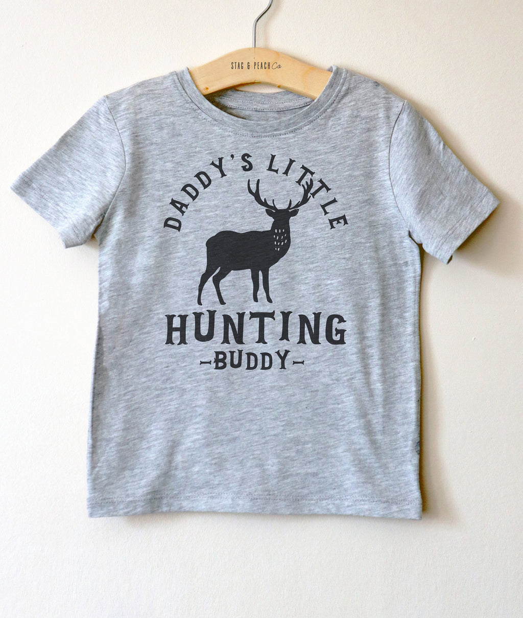 Daddy's Little Hunting Buddy Kids Shirt - Hunting Gifts, Deer Print Shirt, Deer Hunting Shirt, Hunting Kids Clothes, Hunting Toddler Gift - Stag & Peach Co
