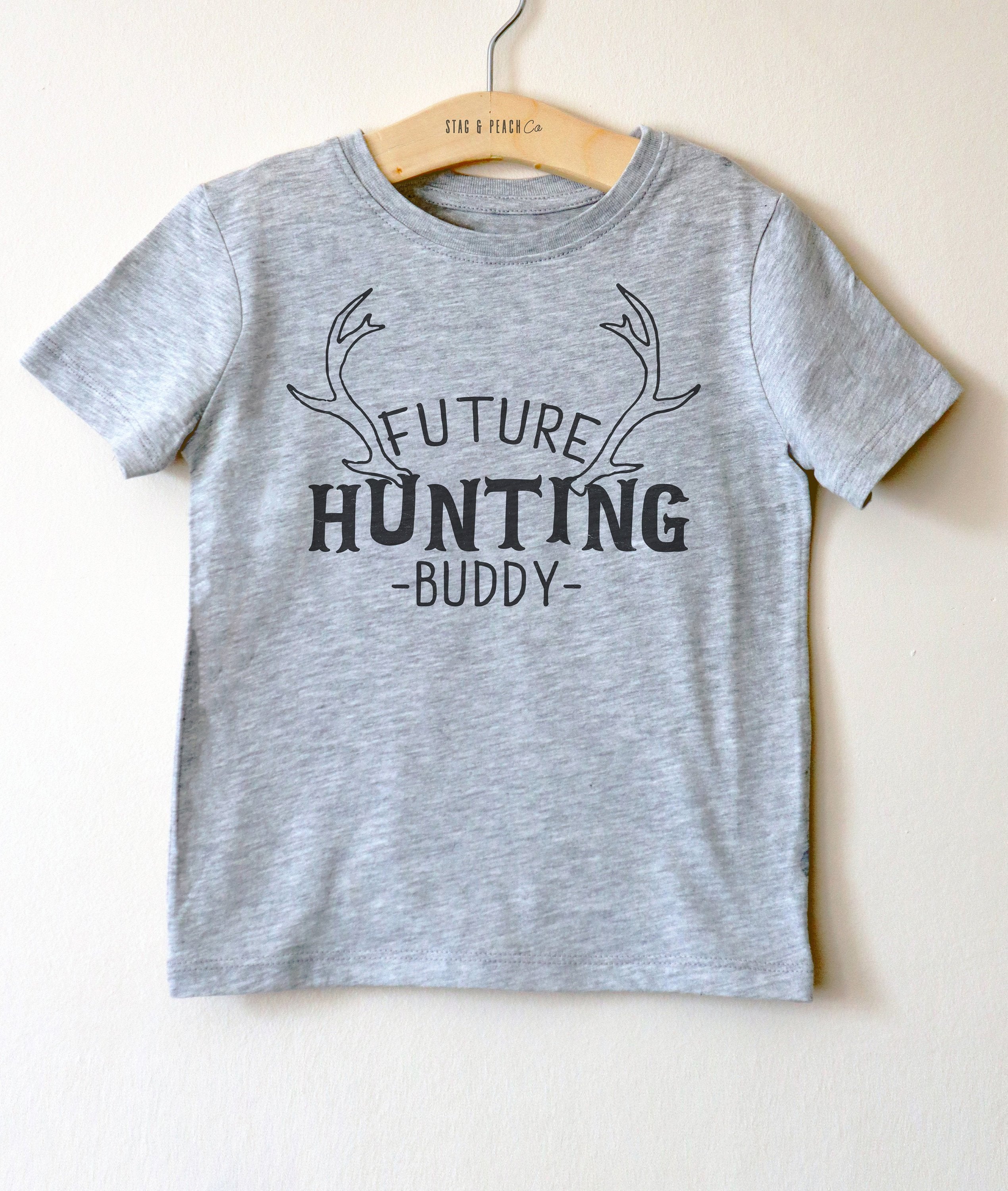 Future Hunting Buddy - Hunting Gifts, Deer Print Shirt, Deer Hunting Shirt, Hunting Kids Clothes, Hunting Toddler Gift, Deer Shirt - Stag & Peach Co