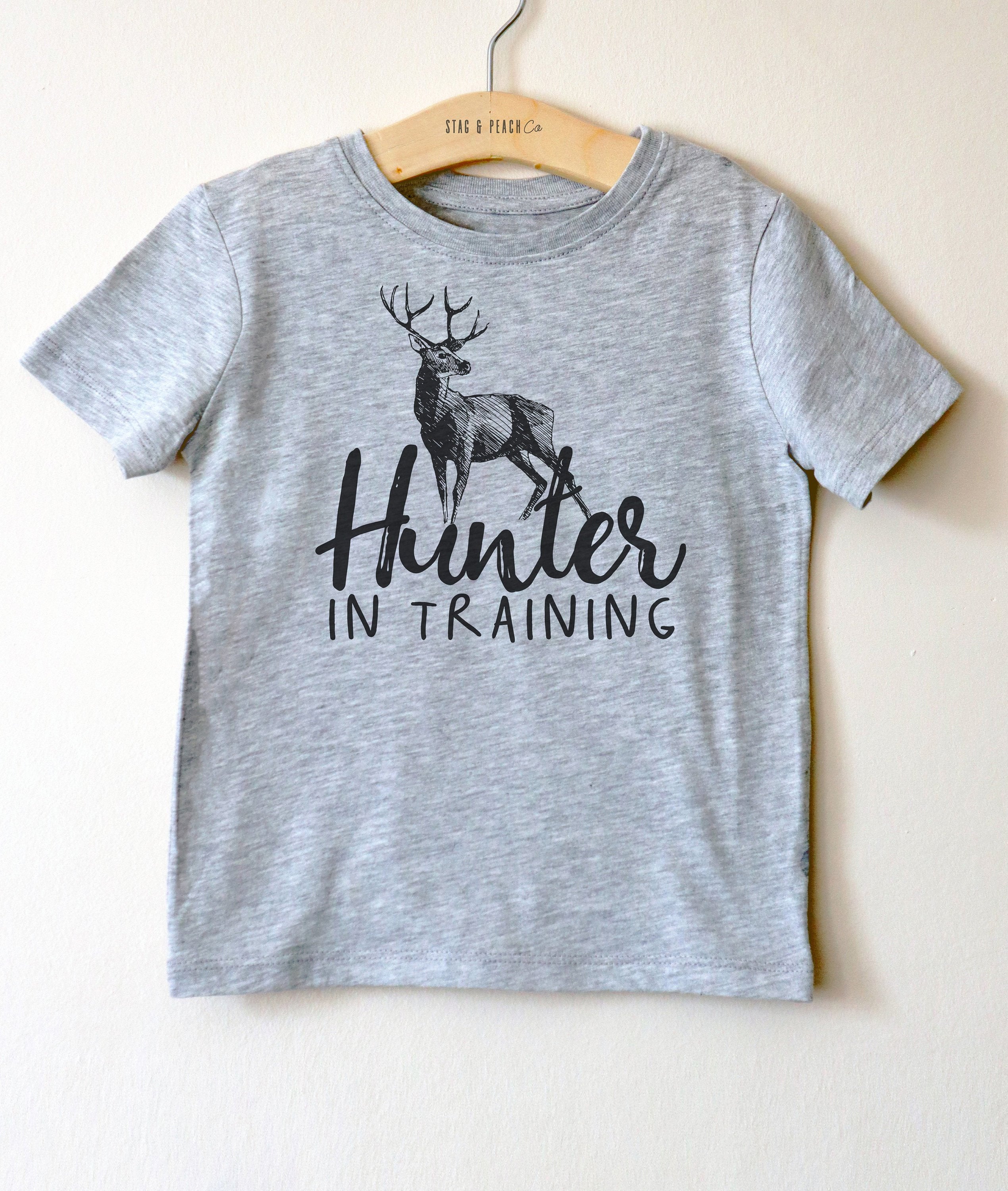Hunter In Training Kids Shirt - Hunting Gifts, Deer Print Shirt, Deer Hunting Shirt, Hunting Kids Clothes, Hunting Toddler Gift, Deer Shirt - Stag & Peach Co