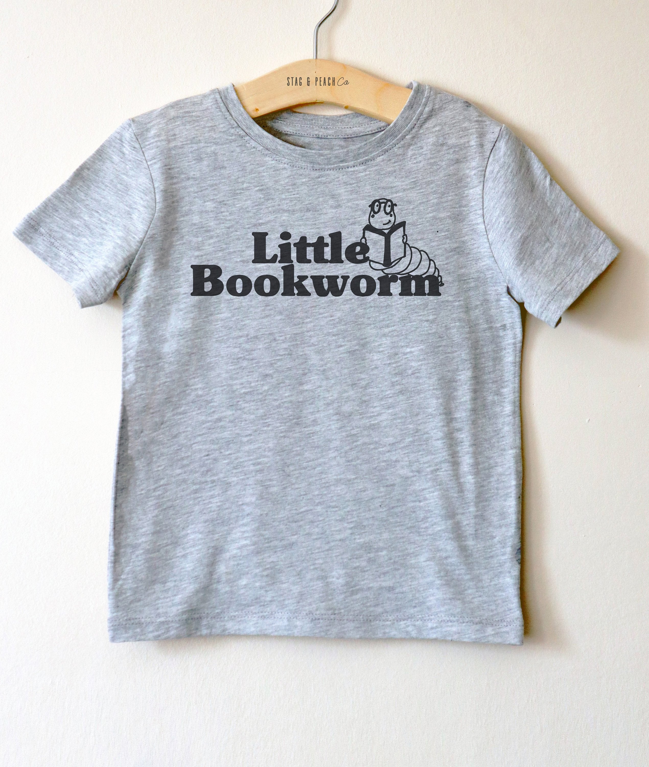 Little Bookworm Kids Shirt - Bookworm Shirt Kids, Children Book TShirts, Book Lovers Kids Tshirt, Bookish Gift, Reading Shirt Kids - Stag & Peach Co