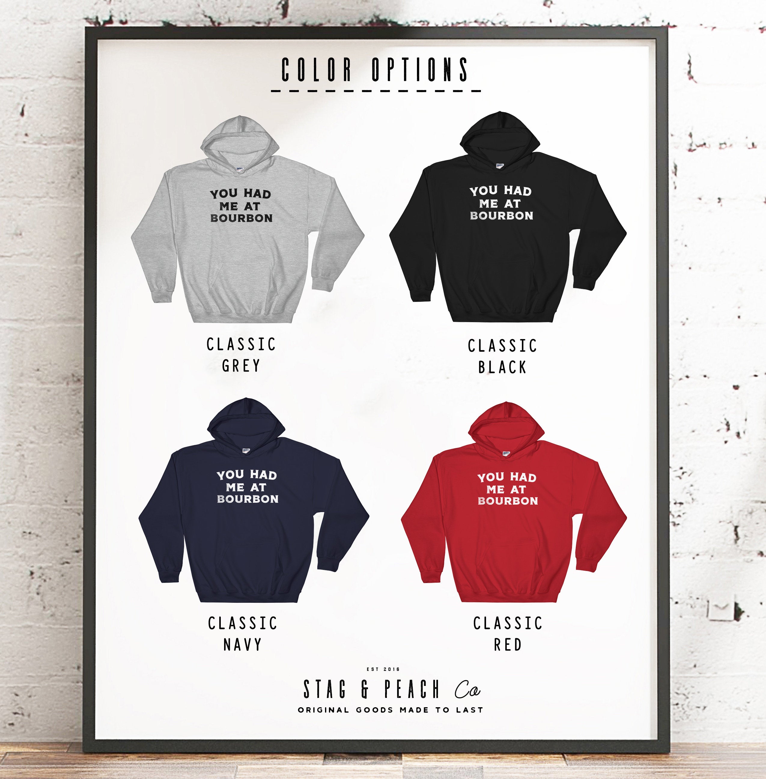 You Had Me At Bourbon Hoodie -  Whiskey Shirt, Bourbon Shirt, Bourbon Lover Gift, Bourbon Shirt, Drinking Shirts, Funny Drinking Shirt - Stag & Peach Co
