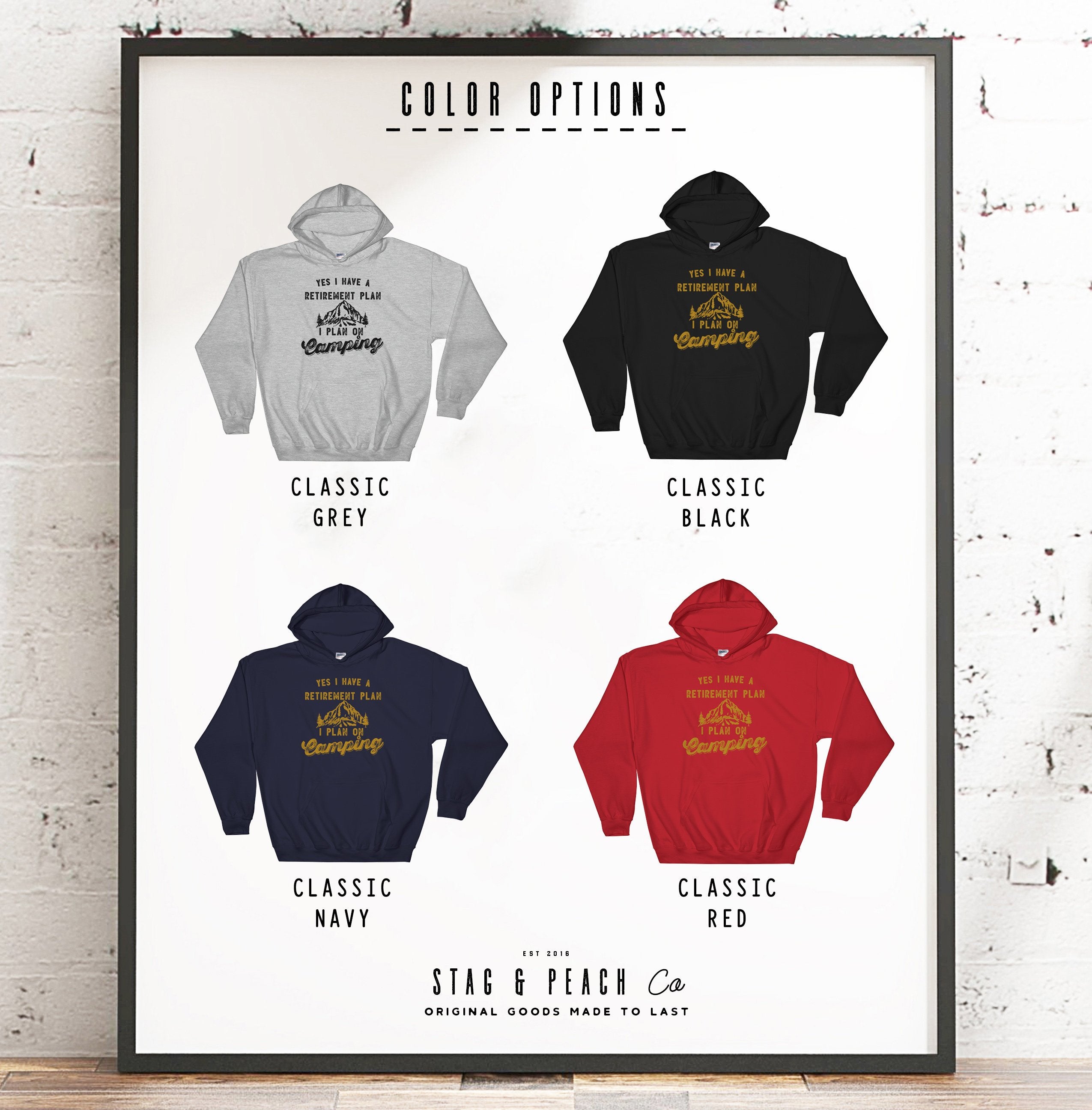 Yes I Have A Retirement Plan I Plan On Camping Hoodie - Camping Hoodie, Camping Gift, Hiking Shirt , Retirement Gift, Mountains Shirt - Stag & Peach Co