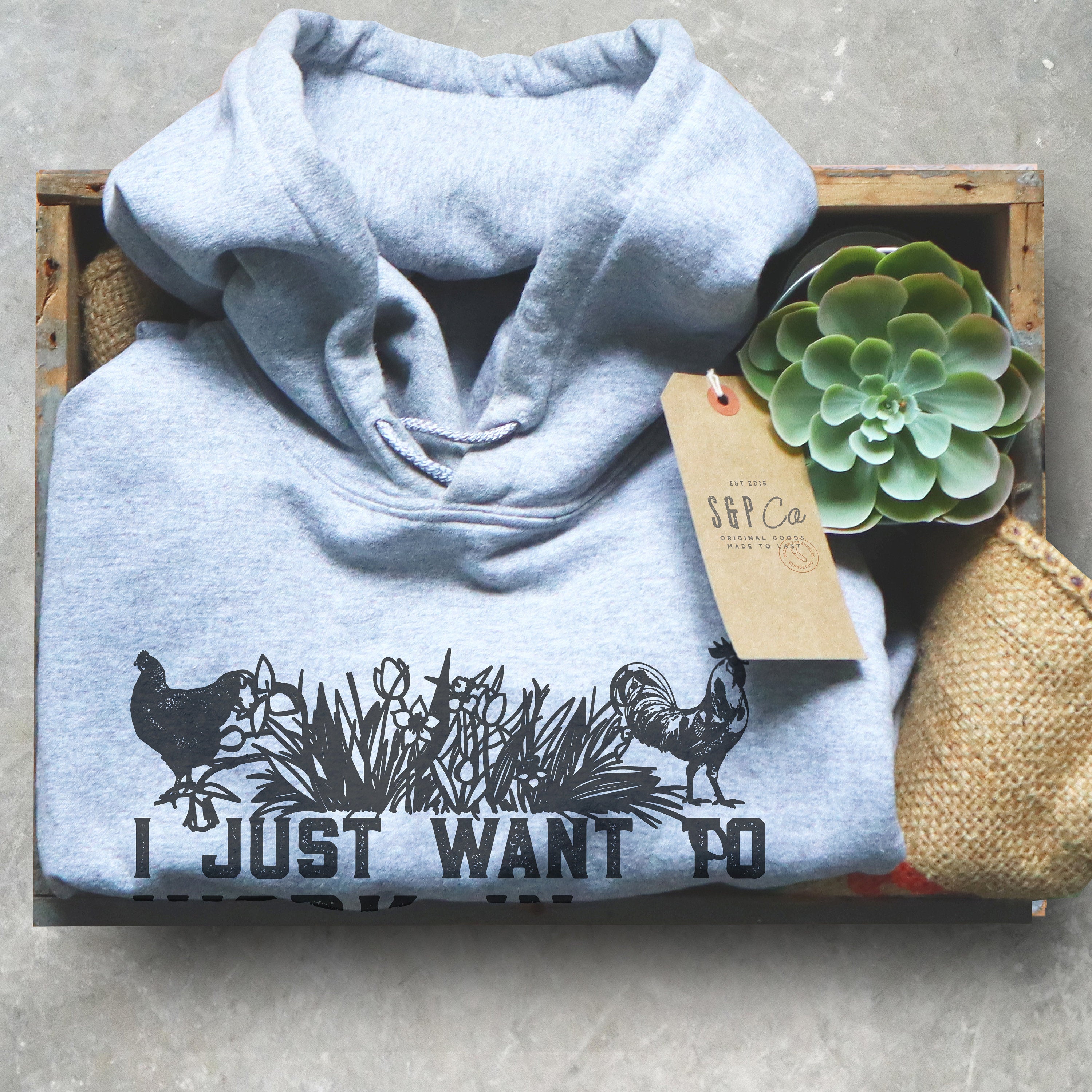 Work In My Garden And Play With My Chickens Hoodie - Chicken Gift Ideas, Chicken Lady Shirt, Backyard Chickens, Gardening Shirt - Stag & Peach Co