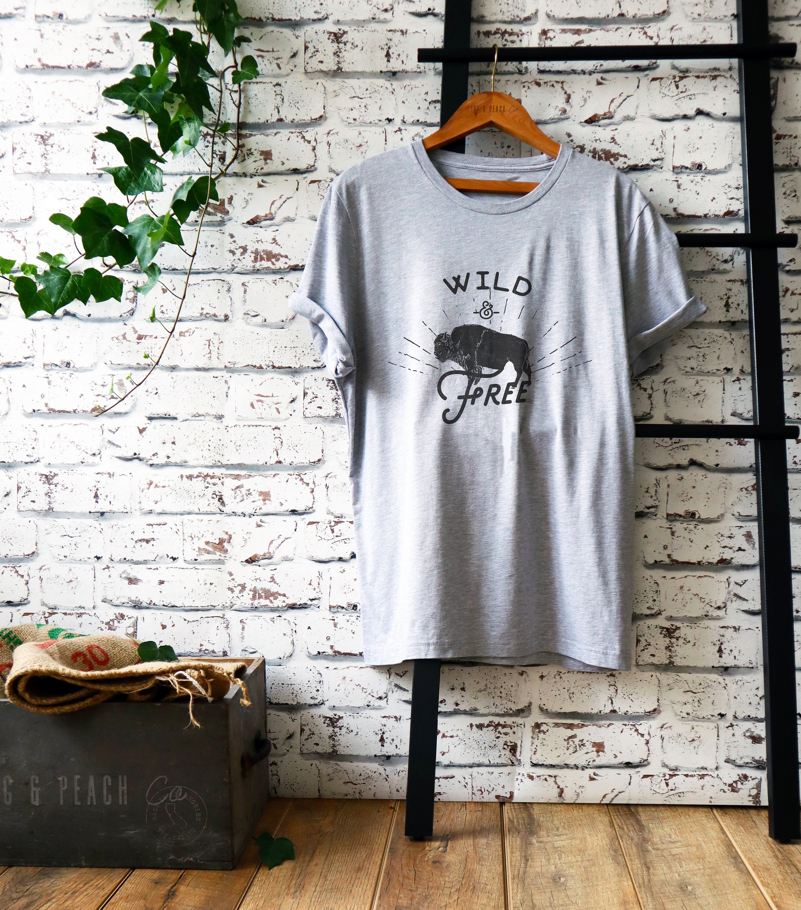 Wild & Free Unisex Shirt - Buffalo Shirt, Wyoming Shirt, Yellowstone Park Shirt, Bison Shirt, Kansas Shirt, Oklahoma Shirt, National Park