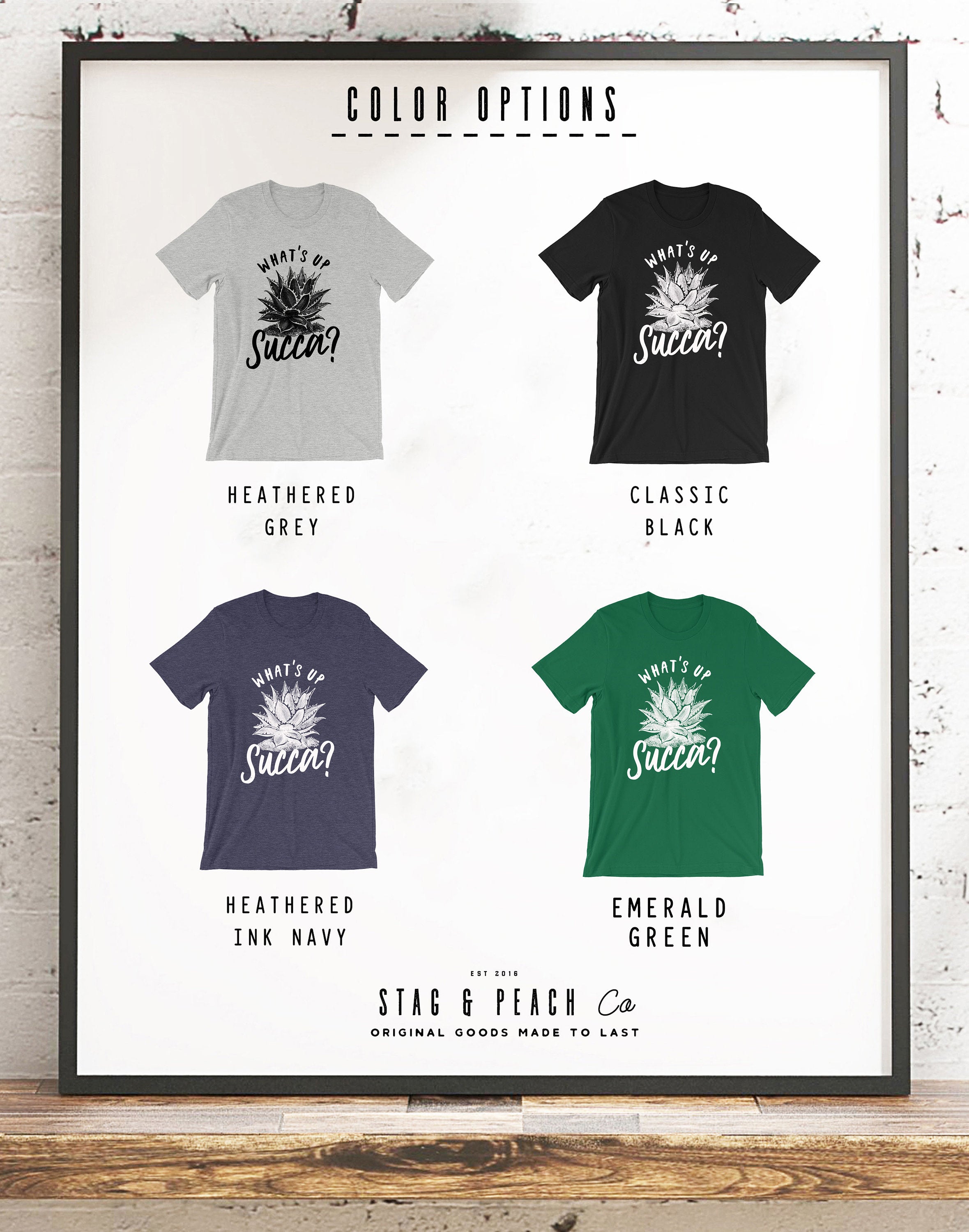 What's Up Succa? Unisex Shirt - Cactus Shirt, Cactus Gift, Succulent Shirt, Succulent Gift, Gardening Shirt, Gardening Gift - Stag & Peach Co