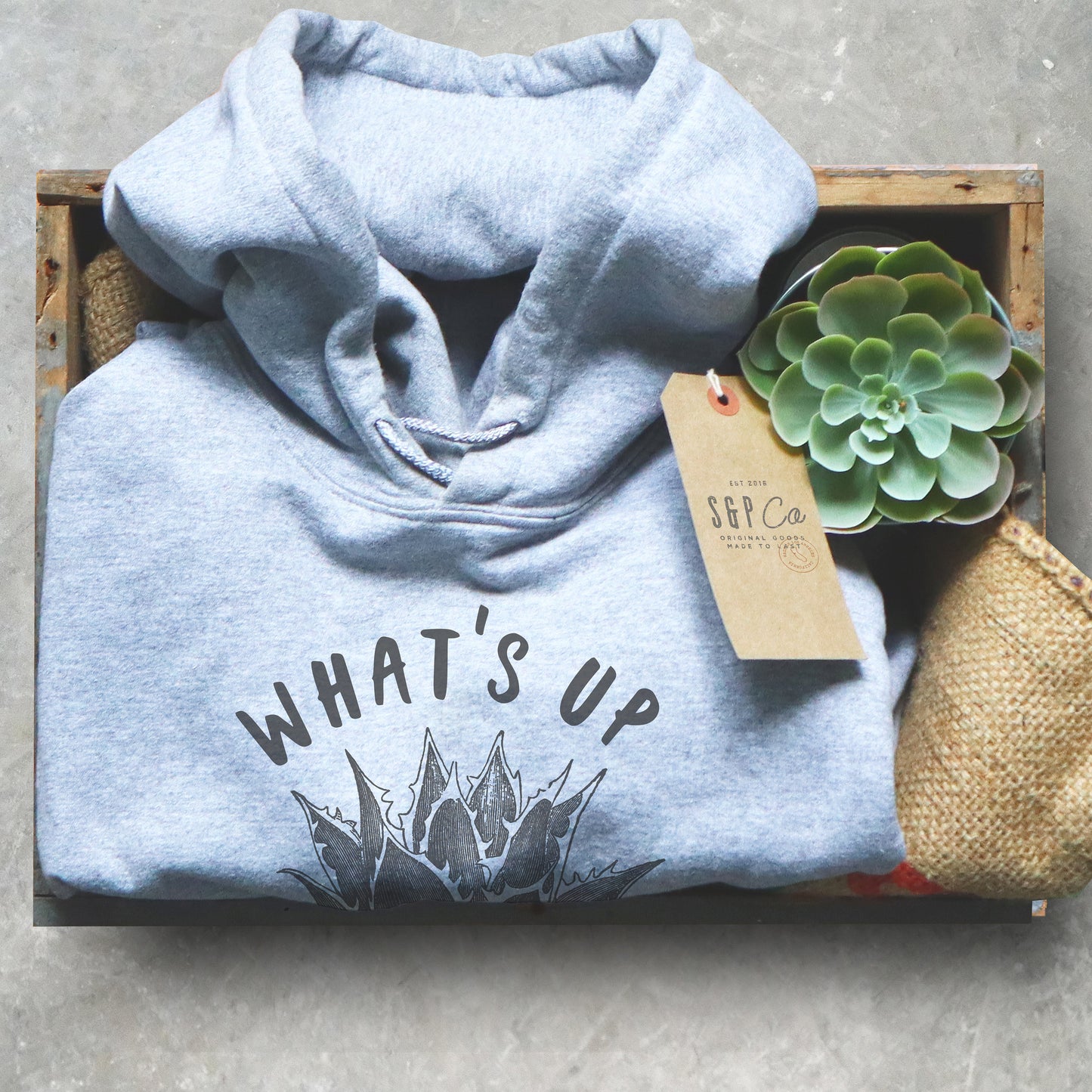 What's Up Succa? Hoodie - Cactus Shirt, Cactus Gift, Succulent Shirt, Succulent Gift, Gardening Shirt, Gardening Gift
