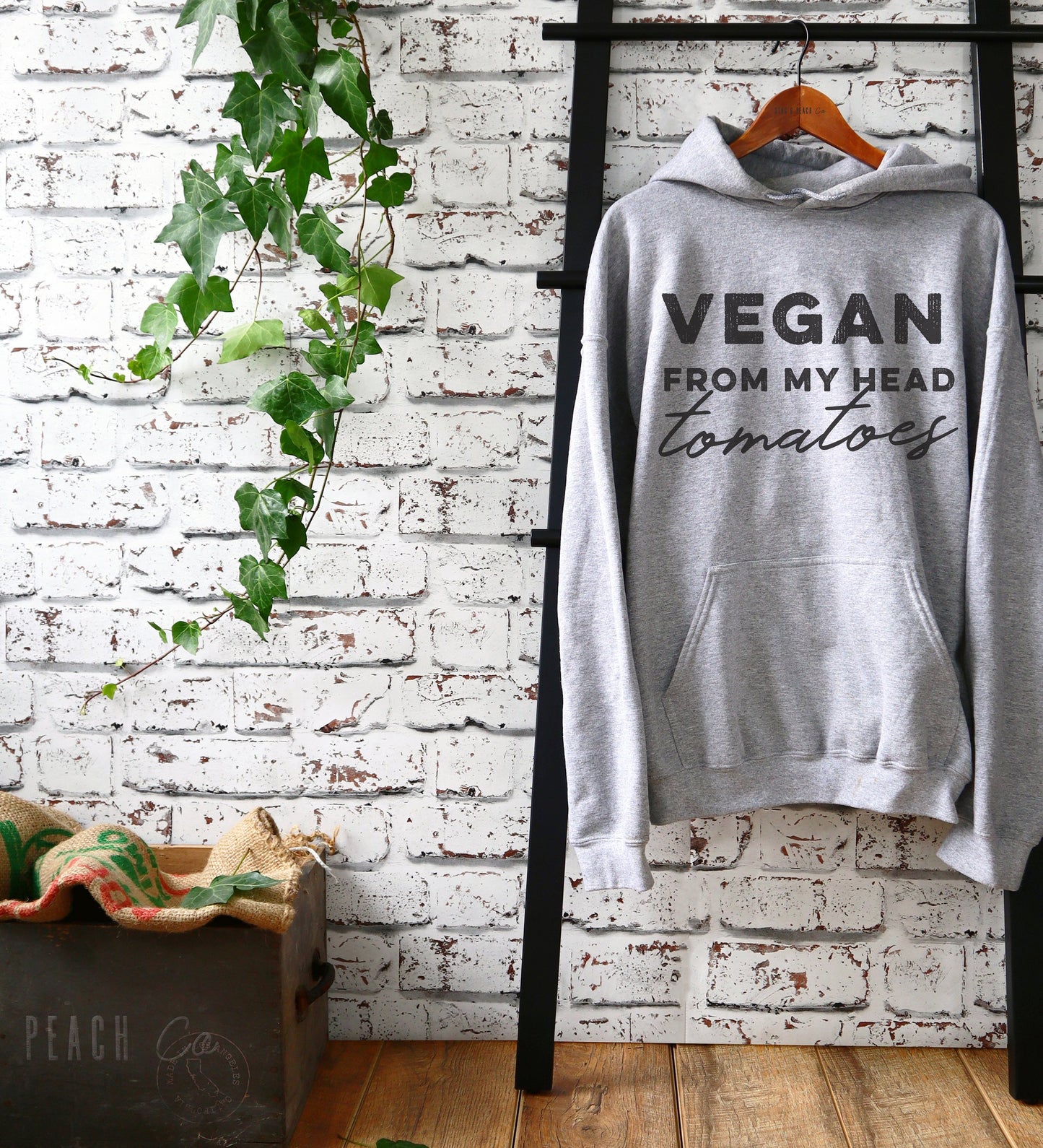 Vegan From My Head Tomatoes Hoodie- Vegan shirt, Cute Vegan Shirt, Funny Vegan Shirt, Vegan Gift, Plant Based Shirt, Vegan Tee, Vegan Hoodie