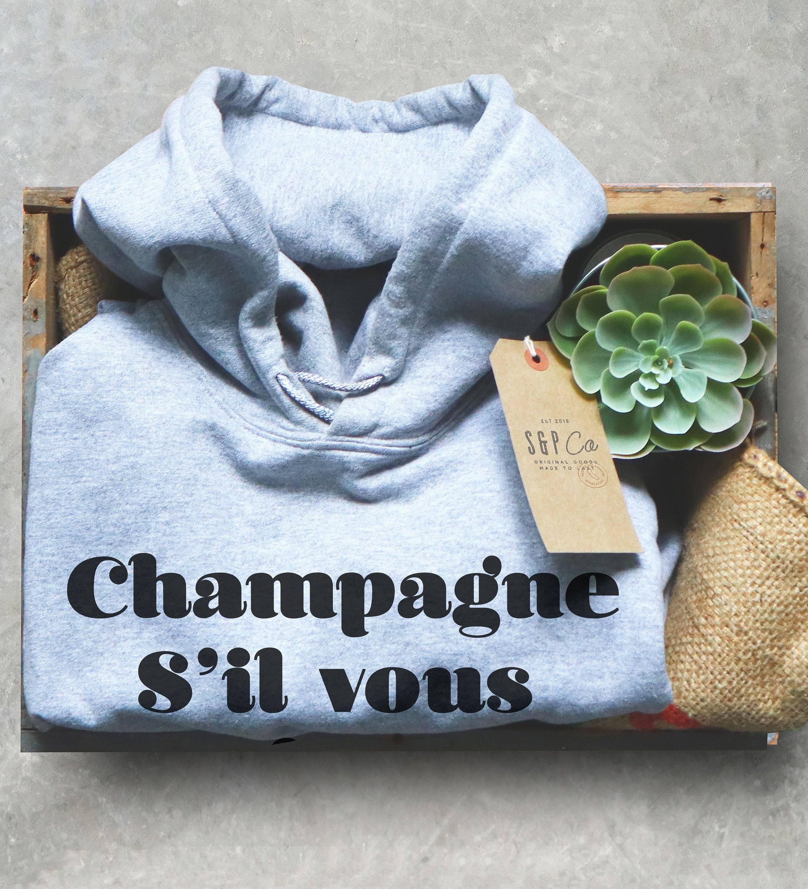 Champagne Sil Vous Plait Hoodie - Champagne Shirt, Drunk Shirt, Bride Shirt, Bridal Shower Gift, Wine Shirt, Bachelorette Party