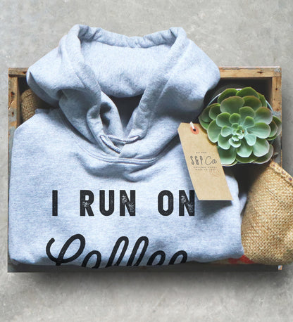 I Run On Coffee Lipstick & Mascara Hoodie - Coffee Hoodie, Mascara Shirt, Lipstick Shirt, Sweatshirt Coffee, Makeup Artist Shirt