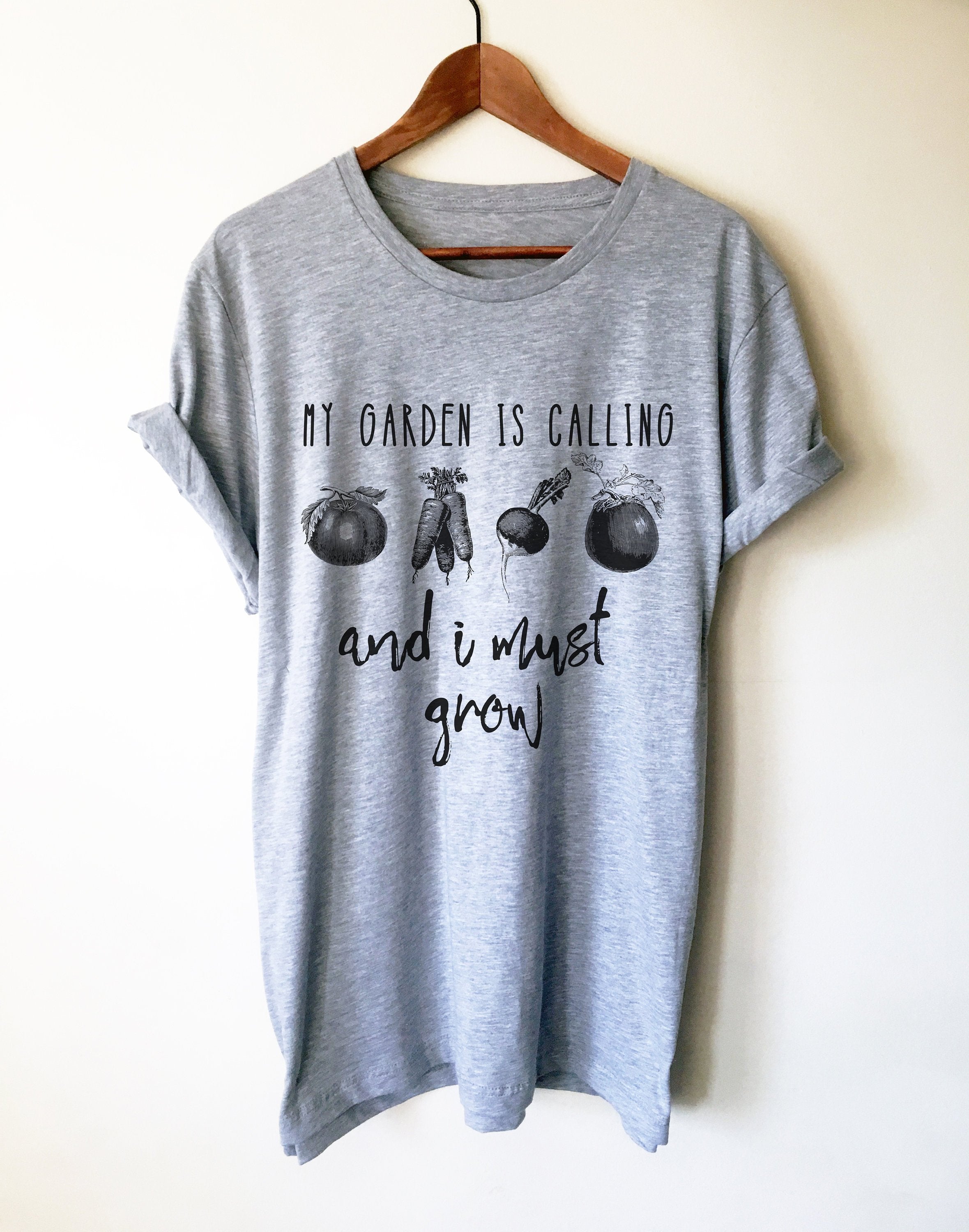 My Garden is Calling and I Must Grow Unisex T-Shirt - Gardener Shirt - Gardening Gift - Funny Sayings - Vegan Shirt - Plant Shirt - Stag & Peach Co