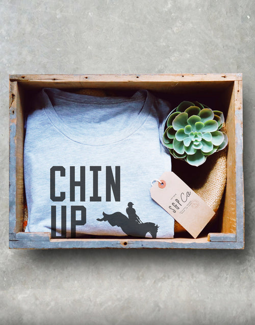 Chin Up, Heels Down Unisex Shirt - Horse riding shirt, Horse shirt, Equestrian shirt, Equestrian gift, Horseback riding, Horse lover gift