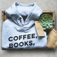 Coffee, Books and Oxford Commas Hoodie - book lover - book lover gift - bookworm gift - bibliophile - Grammar Vocabulary Punctuation