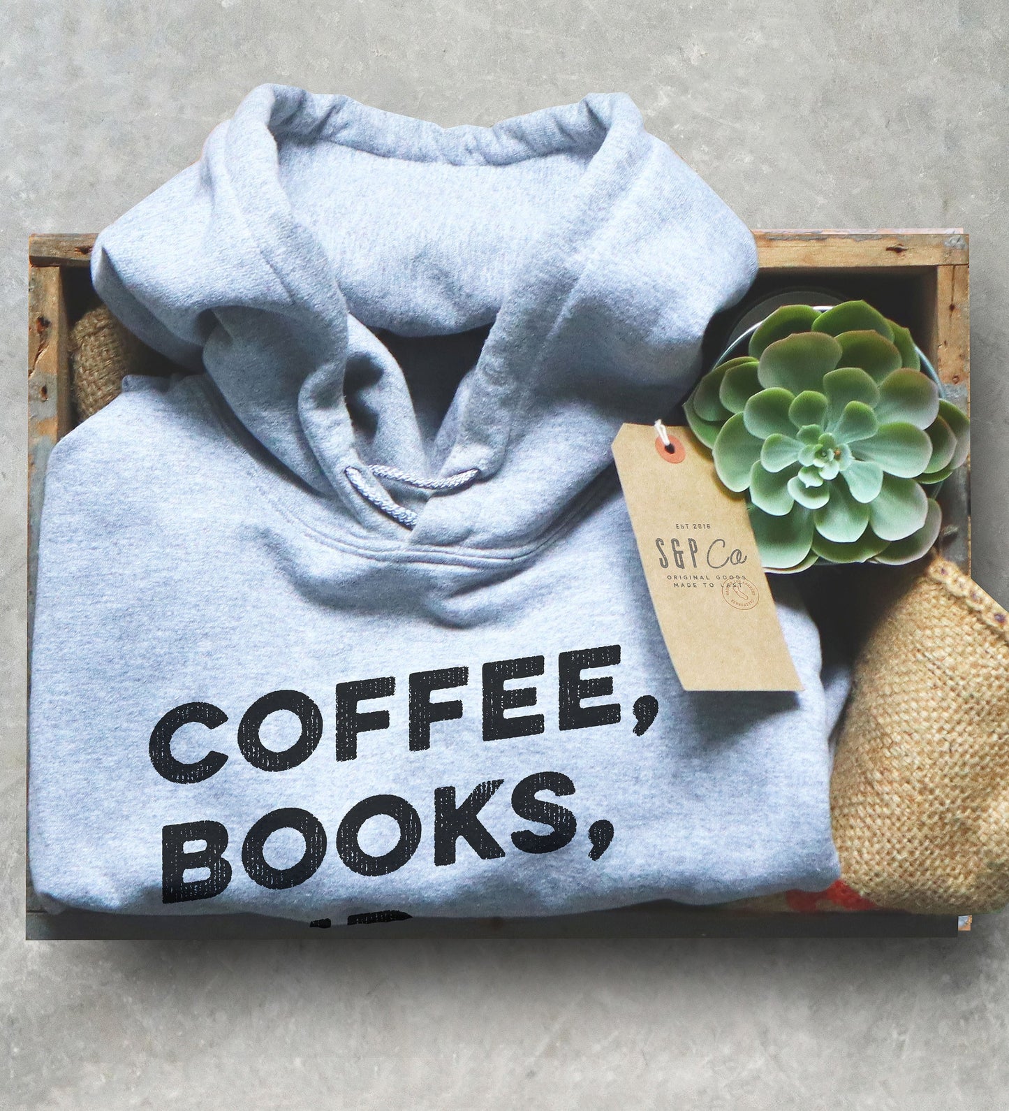 Coffee, Books and Oxford Commas Hoodie - book lover - book lover gift - bookworm gift - bibliophile - Grammar Vocabulary Punctuation
