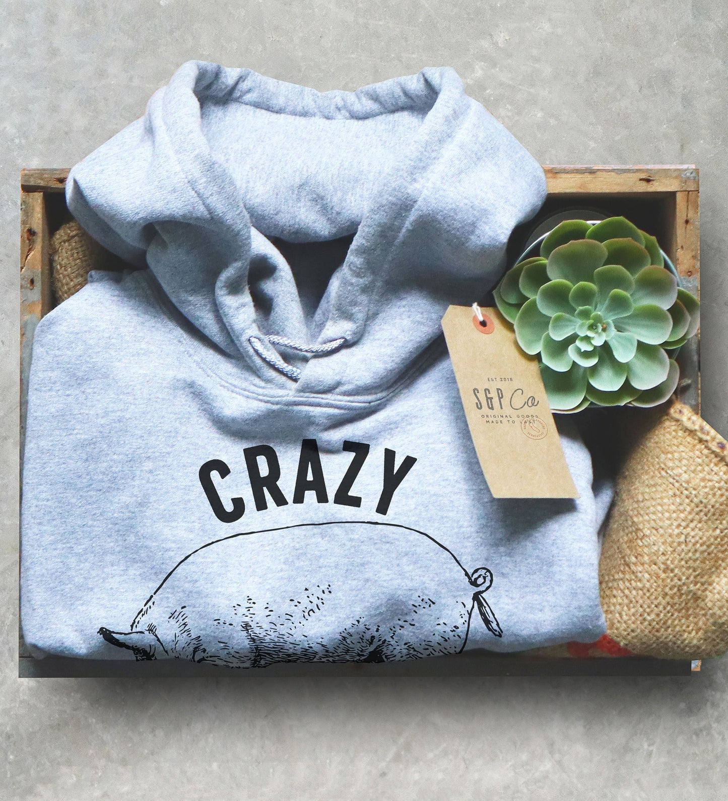 Crazy Pig Lady Hoodie - Pig