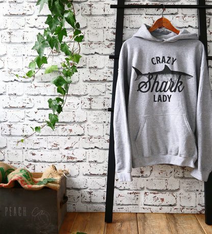 Crazy Shark Lady Hoodie - Shark Shirt, Shark Gift, Shark Birthday, Shark Week Shirt, Sea Life Shirt, Sea Life Gift
