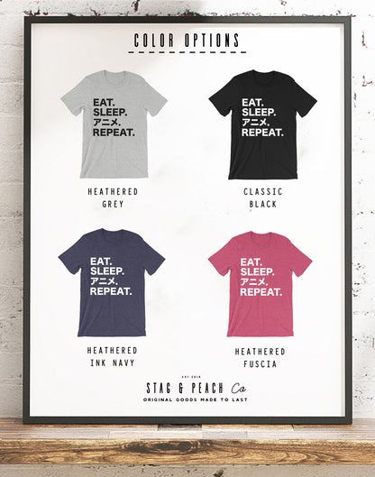 Eat Sleep Anime Repeat Unisex Shirt - Anime shirt, Manga shirt, Anime shirts, Anime gift, Anime gifts, Japanese shirt, Otaku shirt