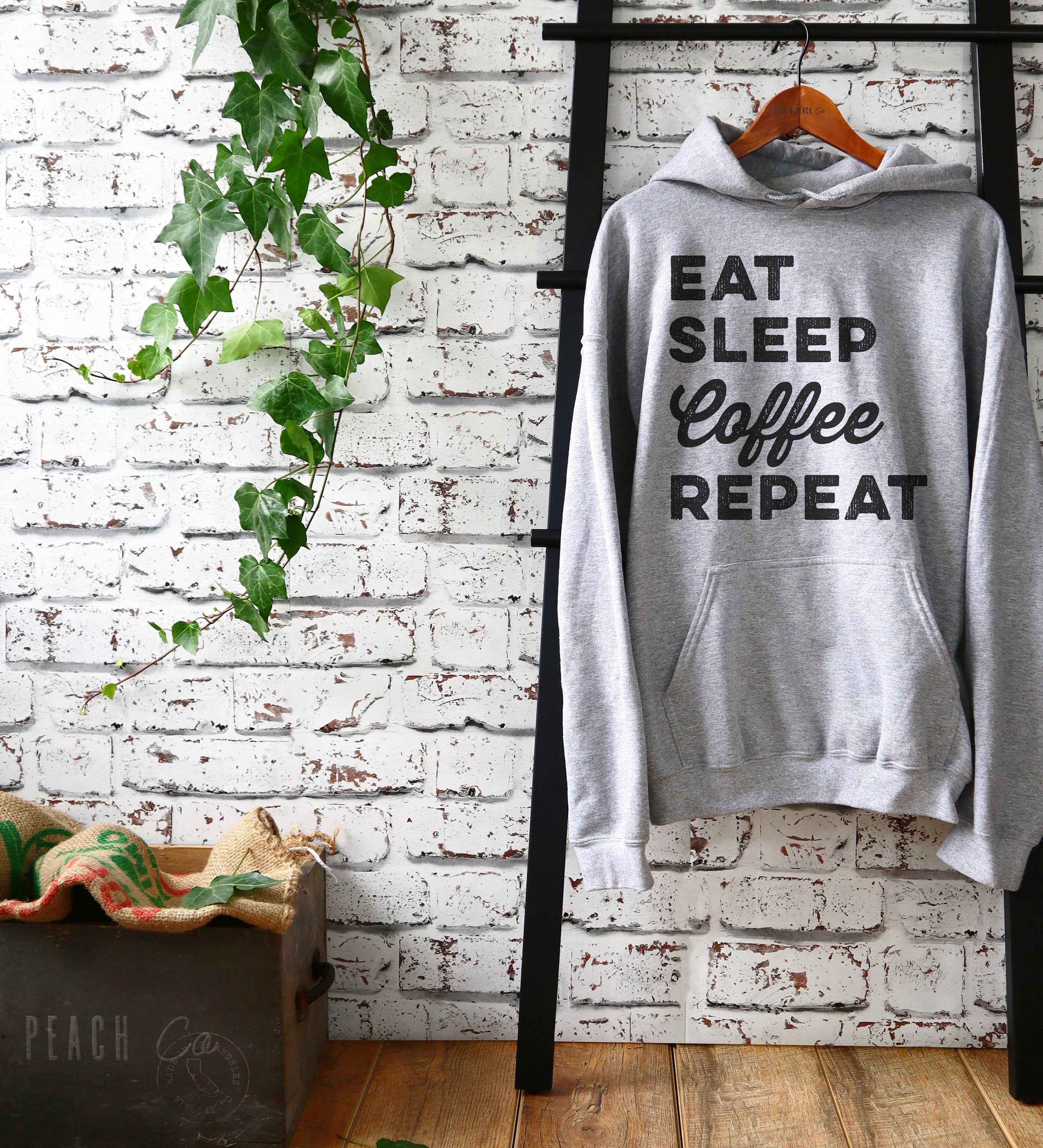 Eat Sleep Coffee Repeat Hoodie - Barista Gift, Coffee Gift, Coffee Shirt, Coffee Funny Shirt, Coffee Lovers Gift, Caffeine Shirt