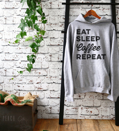 Eat Sleep Coffee Repeat Hoodie - Barista Gift, Coffee Gift, Coffee Shirt, Coffee Funny Shirt, Coffee Lovers Gift, Caffeine Shirt