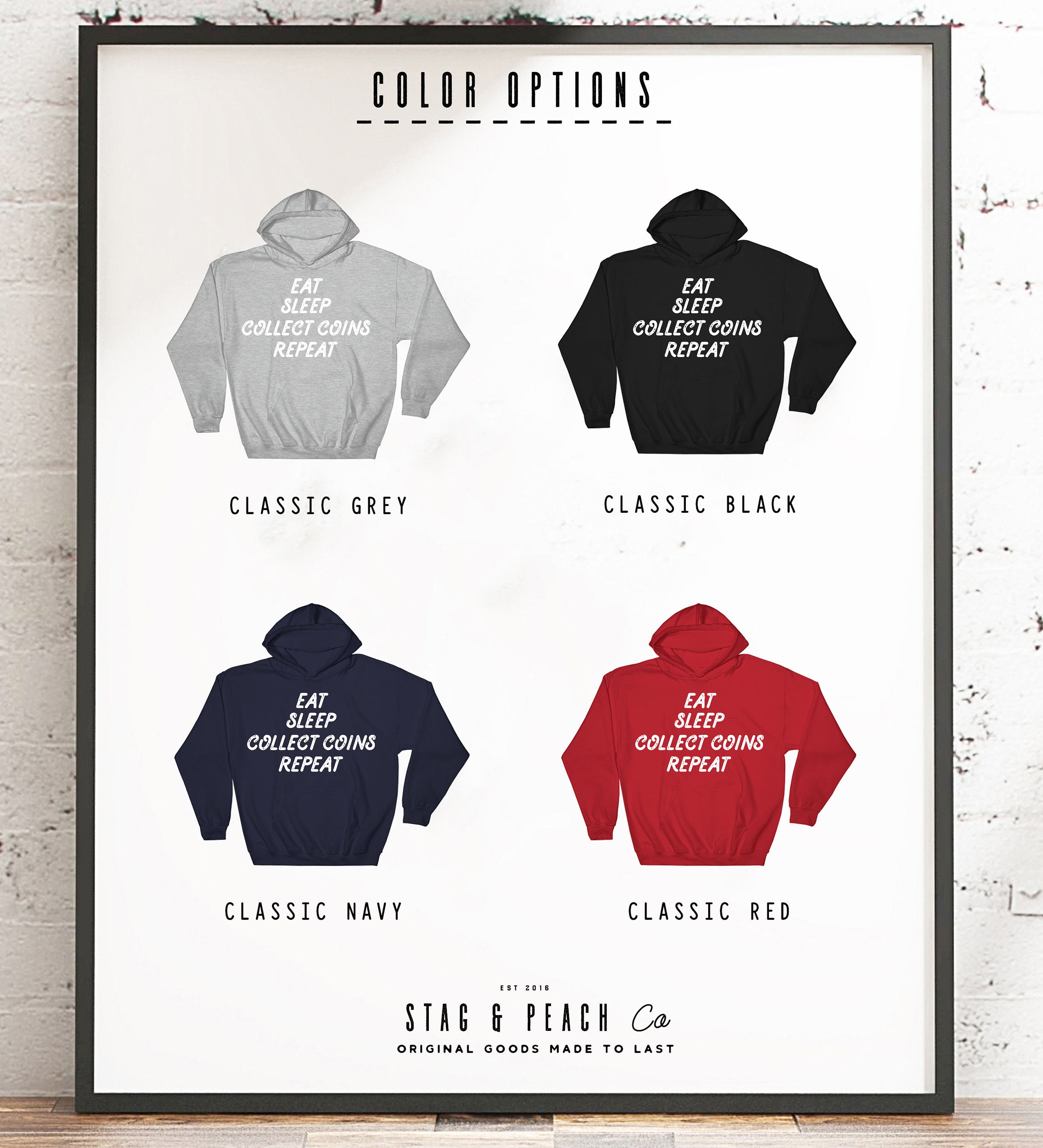 Eat Sleep Collect Coins Repeat Hoodie - Coin Collecting Shirt, Numismatic Gift, Collector Gift, Hobbie Shirt, Metal Detecting Shirt
