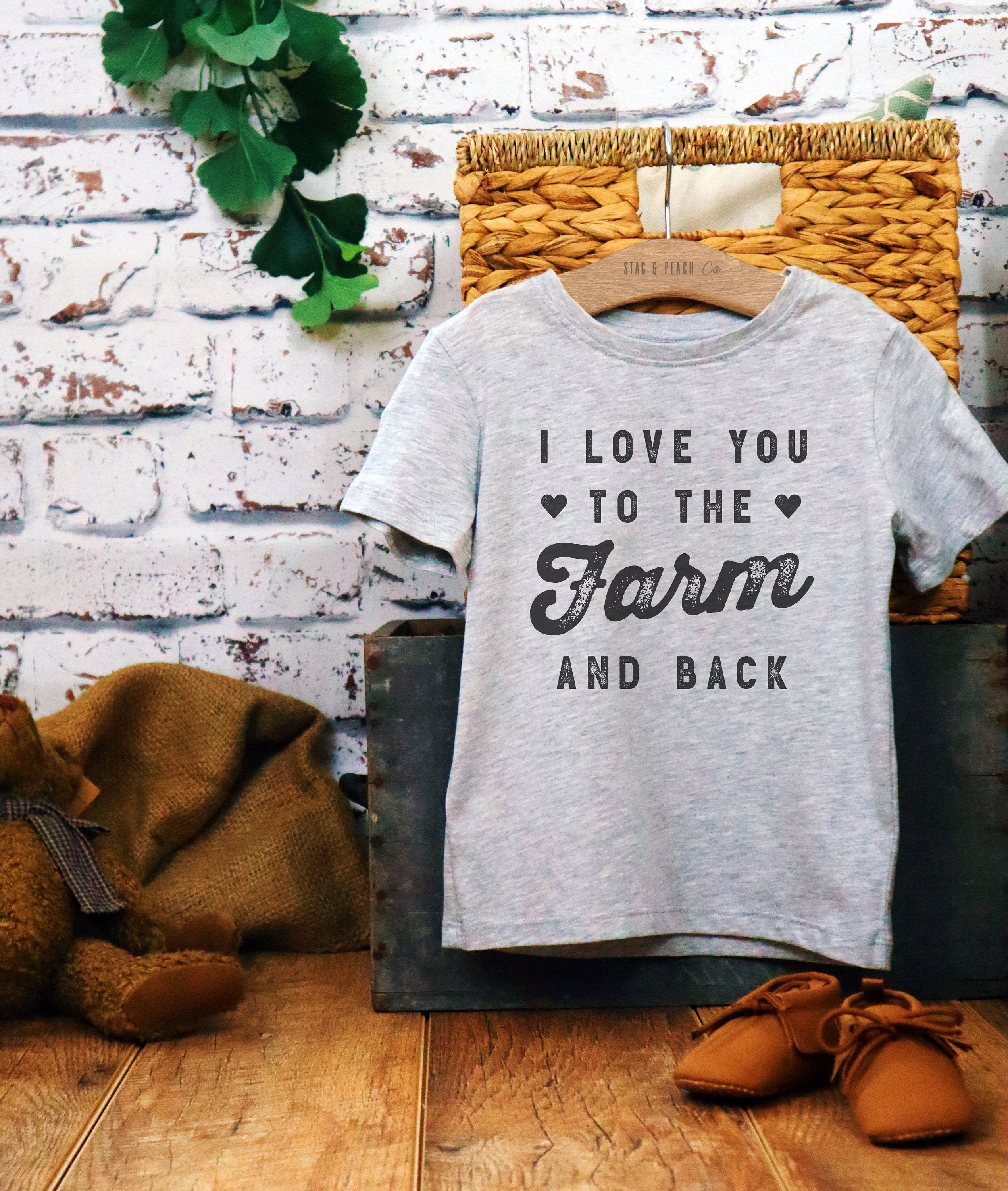 I Love You To The Farm & Back Kids Shirt - Farm Toddler Shirt, Farm Kid Shirt, Farm Gift, Farmer Shirt, Farm Life Shirt, Valentine's Kids - Stag & Peach Co