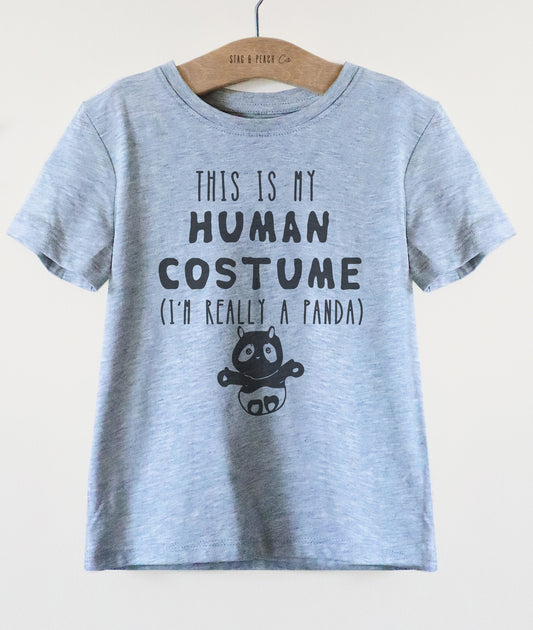 This Is my Human Costume I'm Really A Panda Kids T-Shirt, Halloween Costume Shirt, Panda Shirt, Cute Halloween Tee, Halloween Toddler Shirt