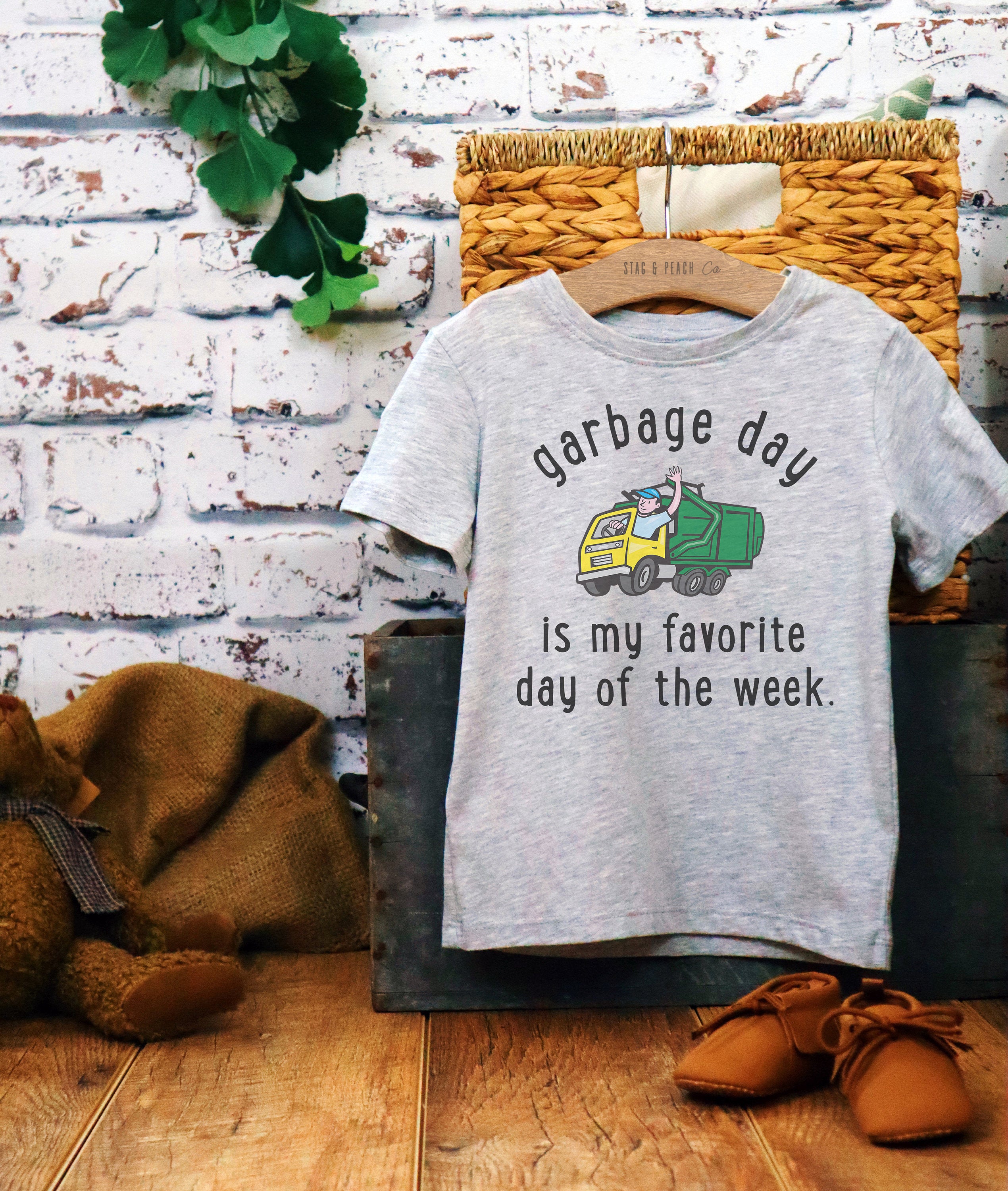 Garbage Day Is My Favourite Day Of The Week Shirt - garbage truck shirt - Kids Truck Shirt - Girls Truck Shirt- Boys Garbage Truck Shirt - - Stag & Peach Co
