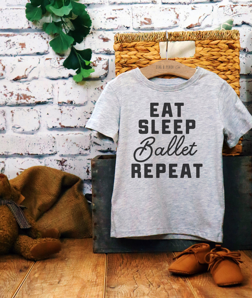Eat Sleep Ballet Repeat Kids Shirt - Ballet Shirt, Kids Dance Shirt, Ballerina Shirt, Ballet Toddler Tee, Ballerina Birthday, Dancer Gift