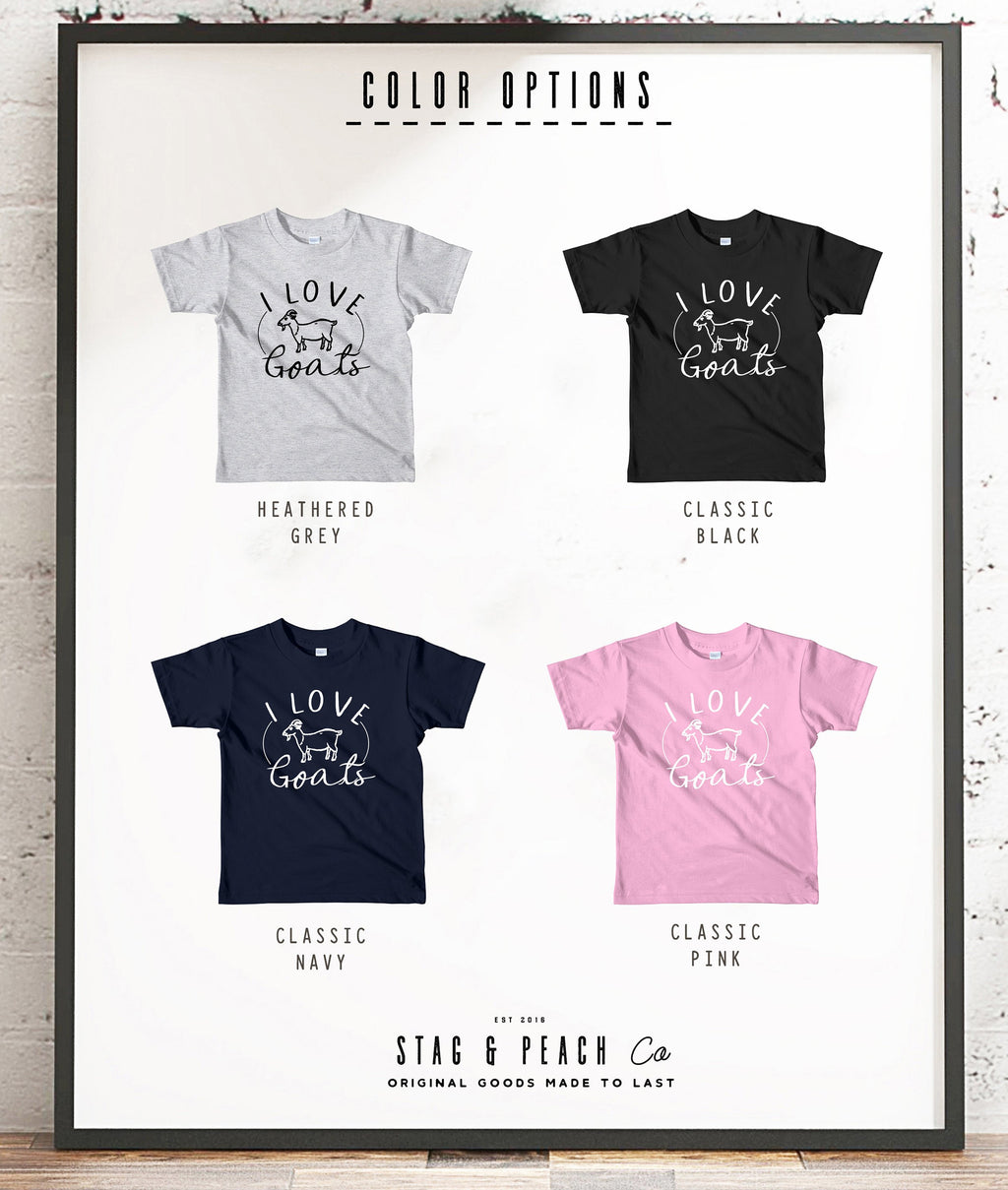 I Love Goats Kids Shirt - Goat Shirt, Goat Toddler Shirt, Farmer Shirt, Farmer Kid Shirt, Farm Birthday Party, Farm Tee, Farm Toddler Shirt