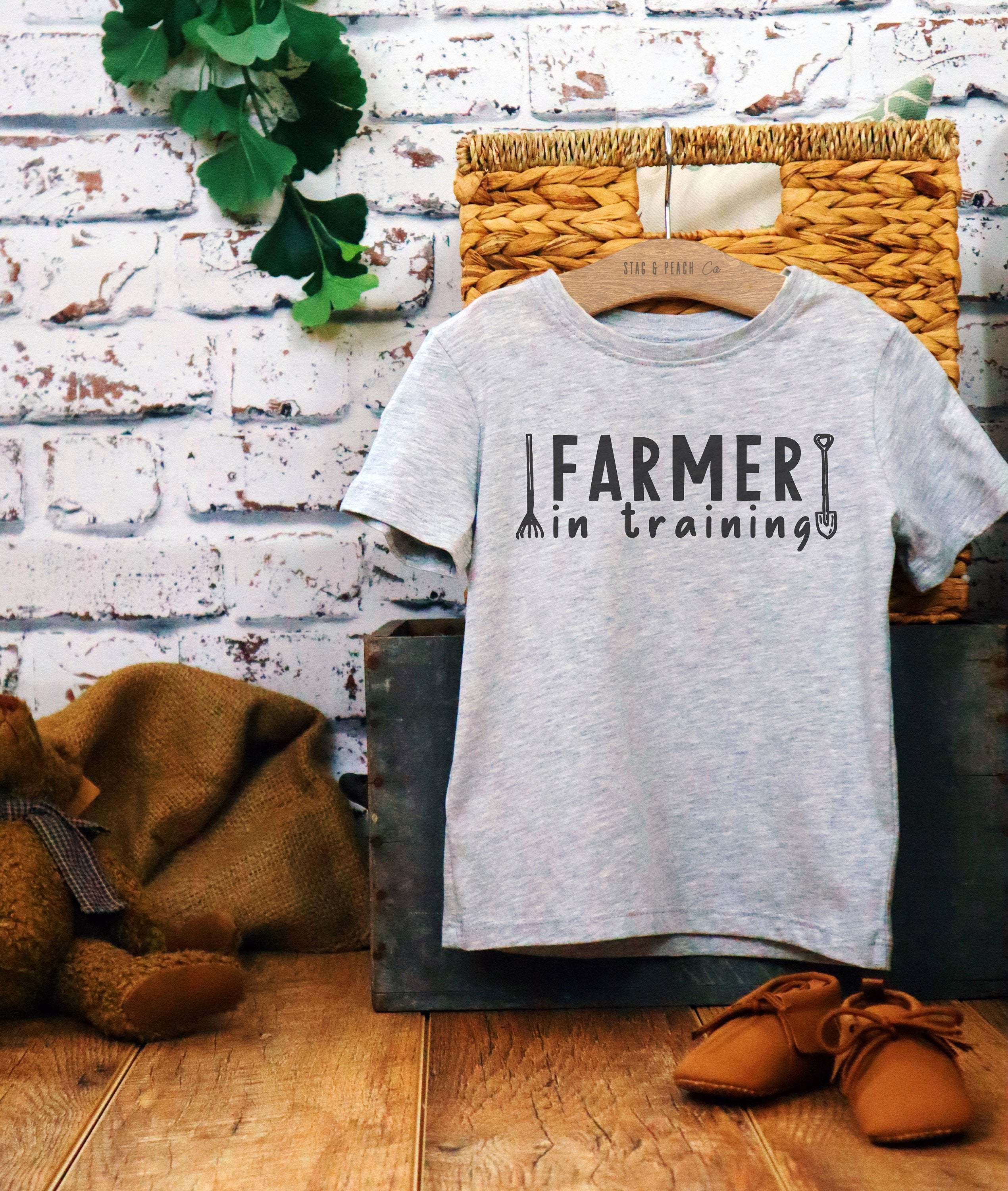 Farmer In Training Kids Shirt - Farm Kid Shirts, Farmer Toddler Shirt, Farm Gift, Farm Shirts For Kids, Farming Shirt, Future Farmer - Stag & Peach Co