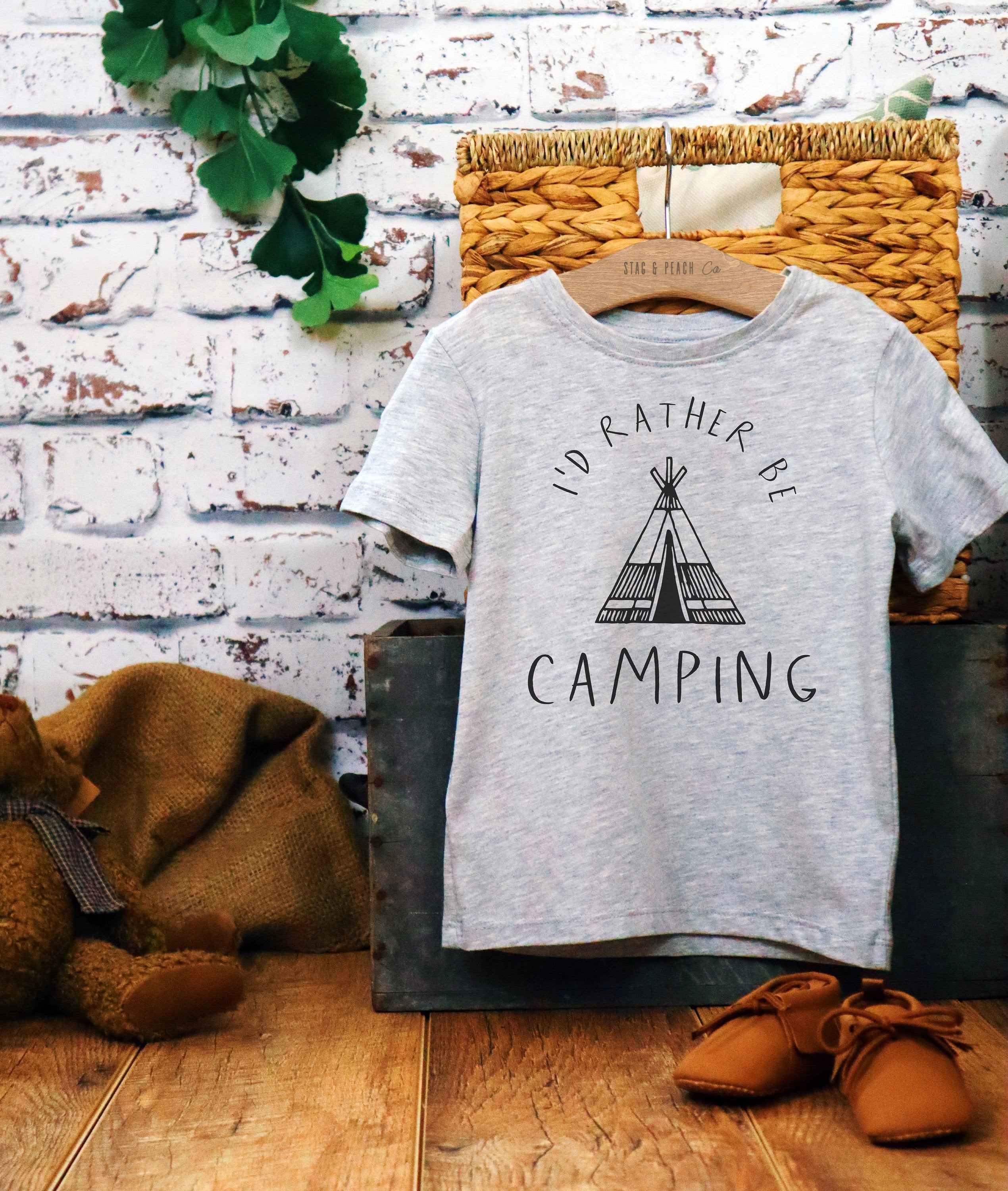 I'd Rather Be Camping Kids Shirt - Camping Shirt, Happy Camper, Kids Camping Shirt, Adventure Shirt, Camping Toddler Shirt, Camp Shirt - Stag & Peach Co