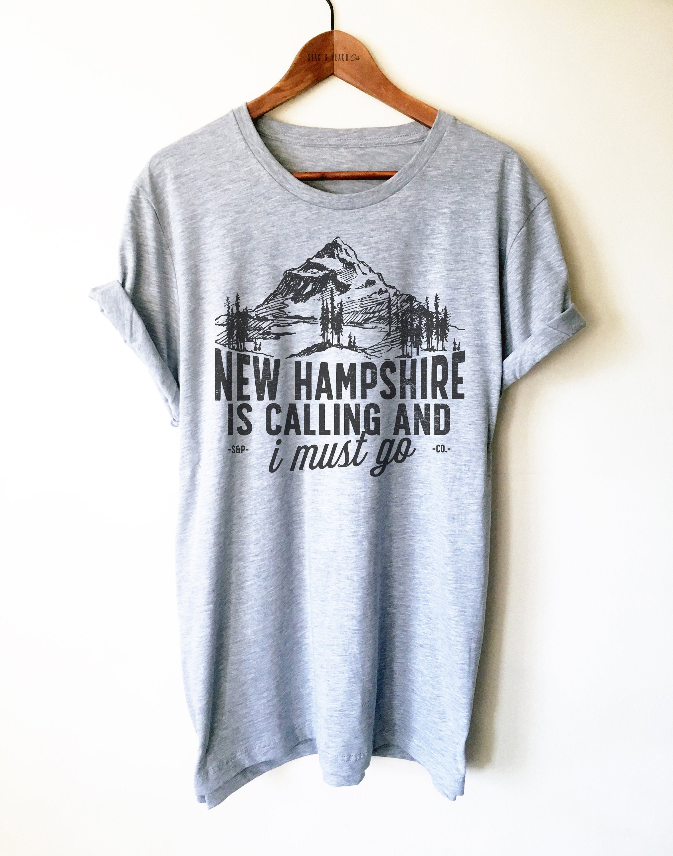 New Hampshire Is Calling And I Must Go Unisex Shirt  - White Mountain Gift, Concord T-Shirt, State Park Shirt, NH Pride, New Hampshire Shirt - Stag & Peach Co