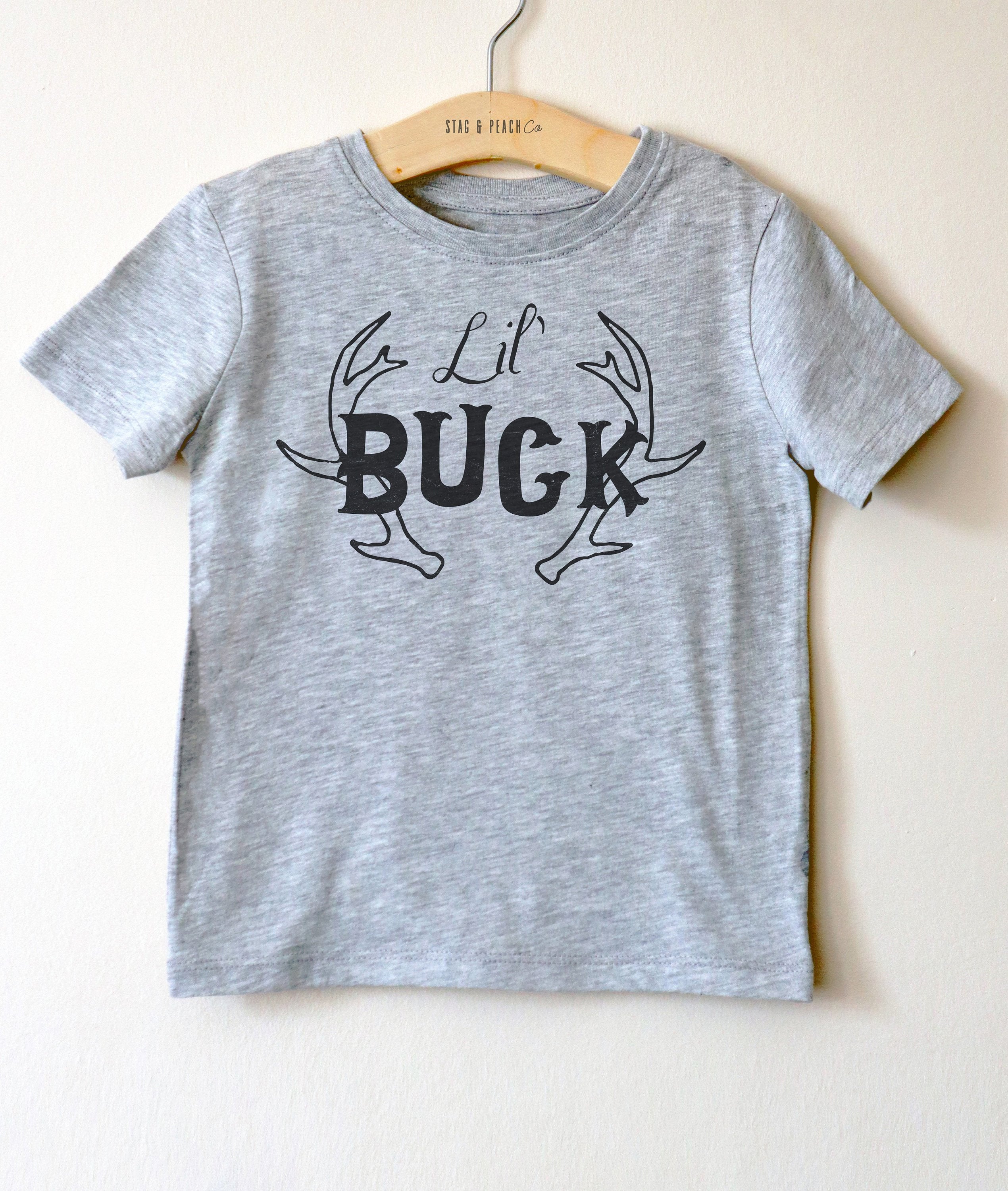 Lil Buck Kids Shirt - Deer Shirt, Little Brother Shirt, Hunting Shirt, Deer Print Shirt, Gift For Son, Father Son Matching Shirts, Boy Shirt - Stag & Peach Co