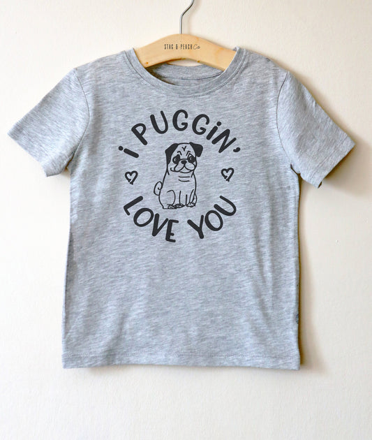 I Puggin' Love You Kids Shirt - Pug Shirt Kids, Pug Gift, Pug Lover Gift, Valentine's Kids, Pug Clothing Toddler, Pug Print Shirt, Pug Art