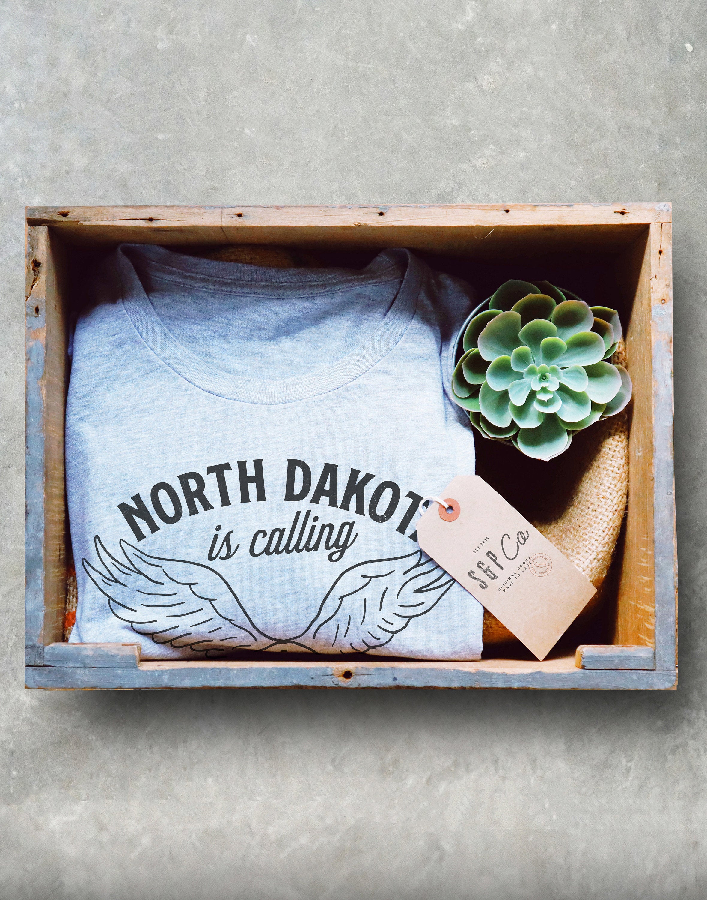 North Dakota Is Calling Unisex Shirt - Fargo Shirt, ND Gifts, Eagle Shirt, State Pride Shirt, Roosevelt National Park Shirt, Moving Gifts - Stag & Peach Co