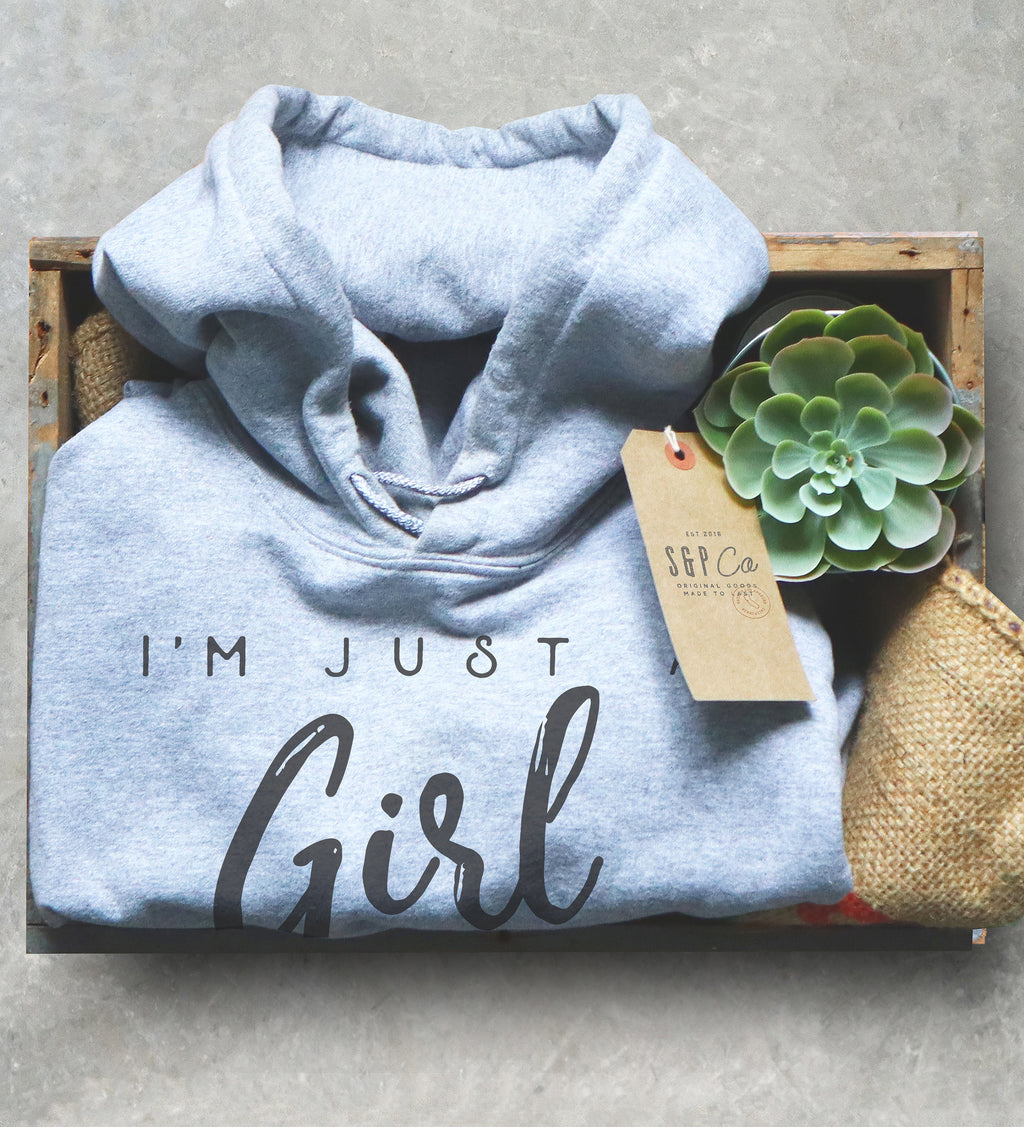 I'm Just A Girl Who Loves Horses Hoodie -  Horse riding hoodie , Horse shirt, Equestrian shirt, Equestrian gift, Horseback riding - Stag & Peach Co