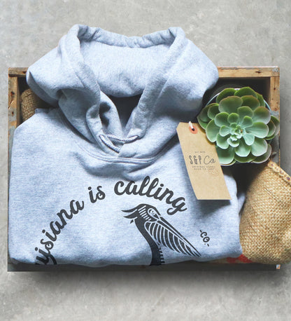 Louisiana Is Calling & I Must Go Hoodie - Louisiana Shirt, LS Home Gifts, I Love Louisiana Sweater, Baton Rouge Shirt, Pelican State Shirt