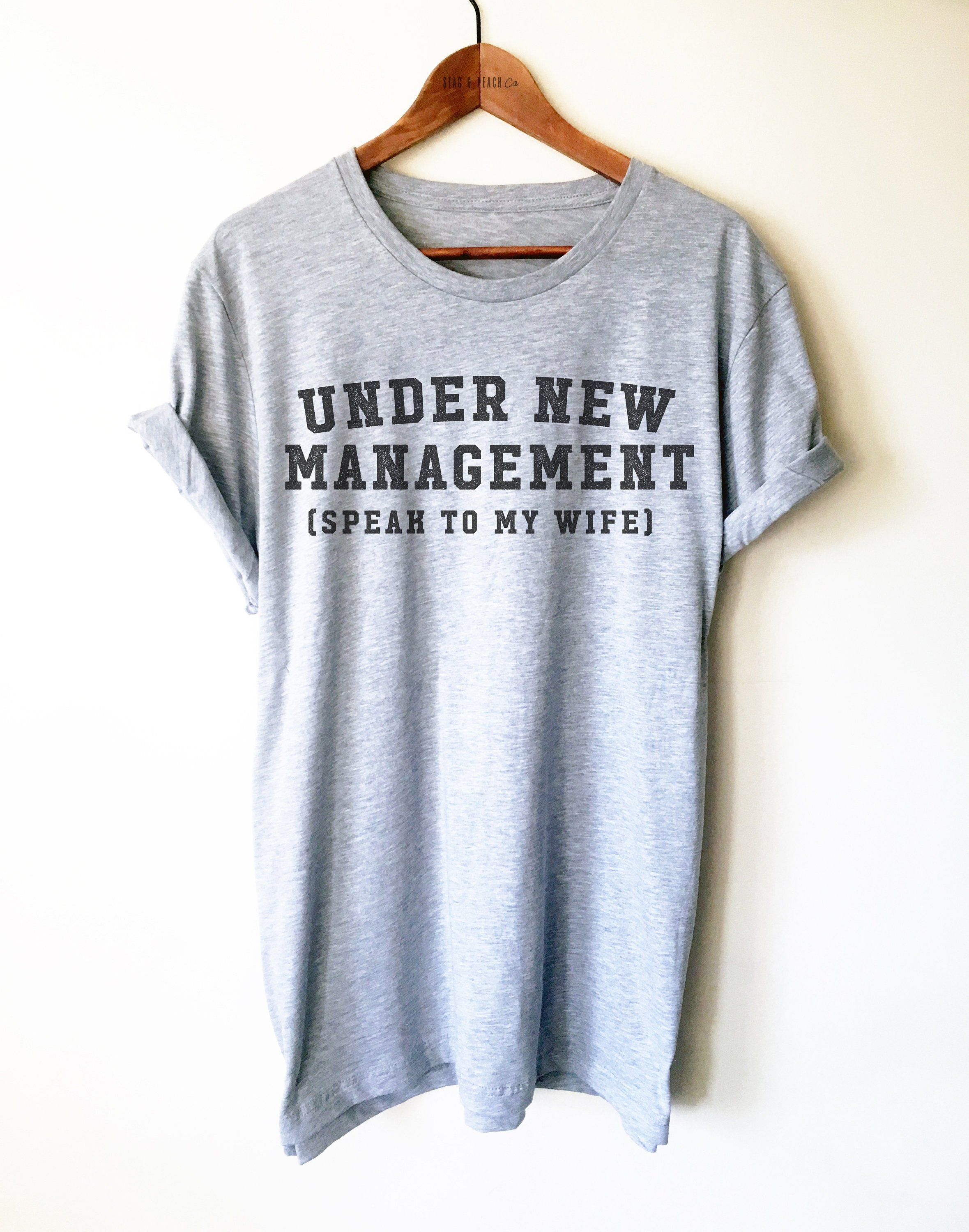 New Husband Shirt - Under New Management, Funny Wedding Shirt, Newlyweds Gift, Honeymoon Shirt, Husband To Be Gift, Engagement Party