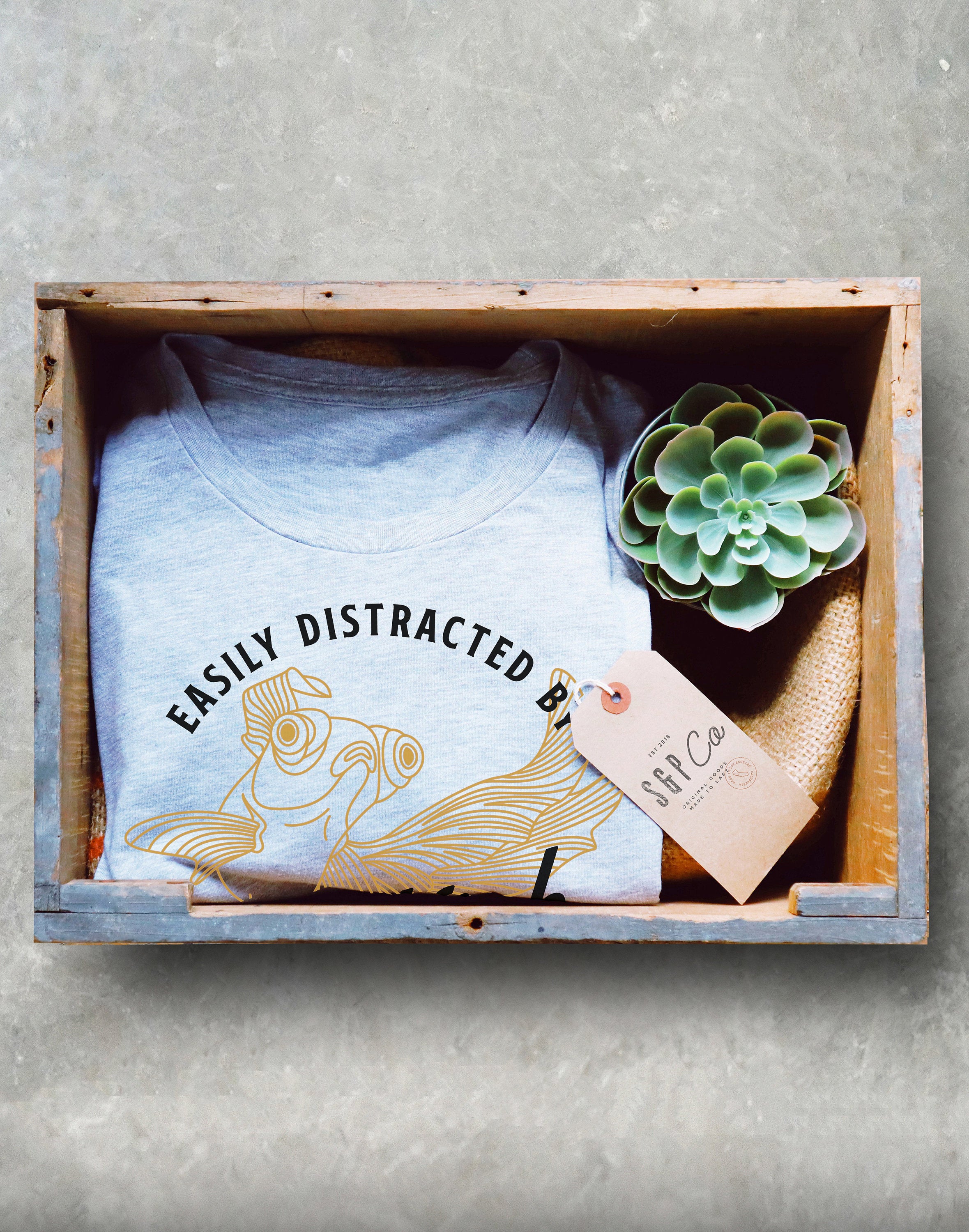 Goldfish Lover Unisex Shirt - Easily Distracted By Goldfish, Funny Sayings Pet Shirt, Koi Shirt, Fish Owner Shirt, Goldfish Birthday Shirt - Stag & Peach Co