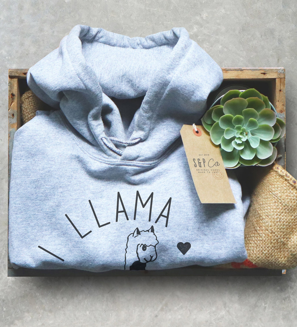 I Llama Love You Unisex Hoodie - Llama Lover Shirt, Valentines Day Gift, Funny Llama Shirt, Llama Gifts, Anniversary Gift For Girlfriend