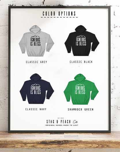 Geology Graduation Gift - Igneous Is Bliss Hoodie, Geologist Shirt, Geology Professor Sweatshirt, Funny Geology Teacher, Petrologist Tee