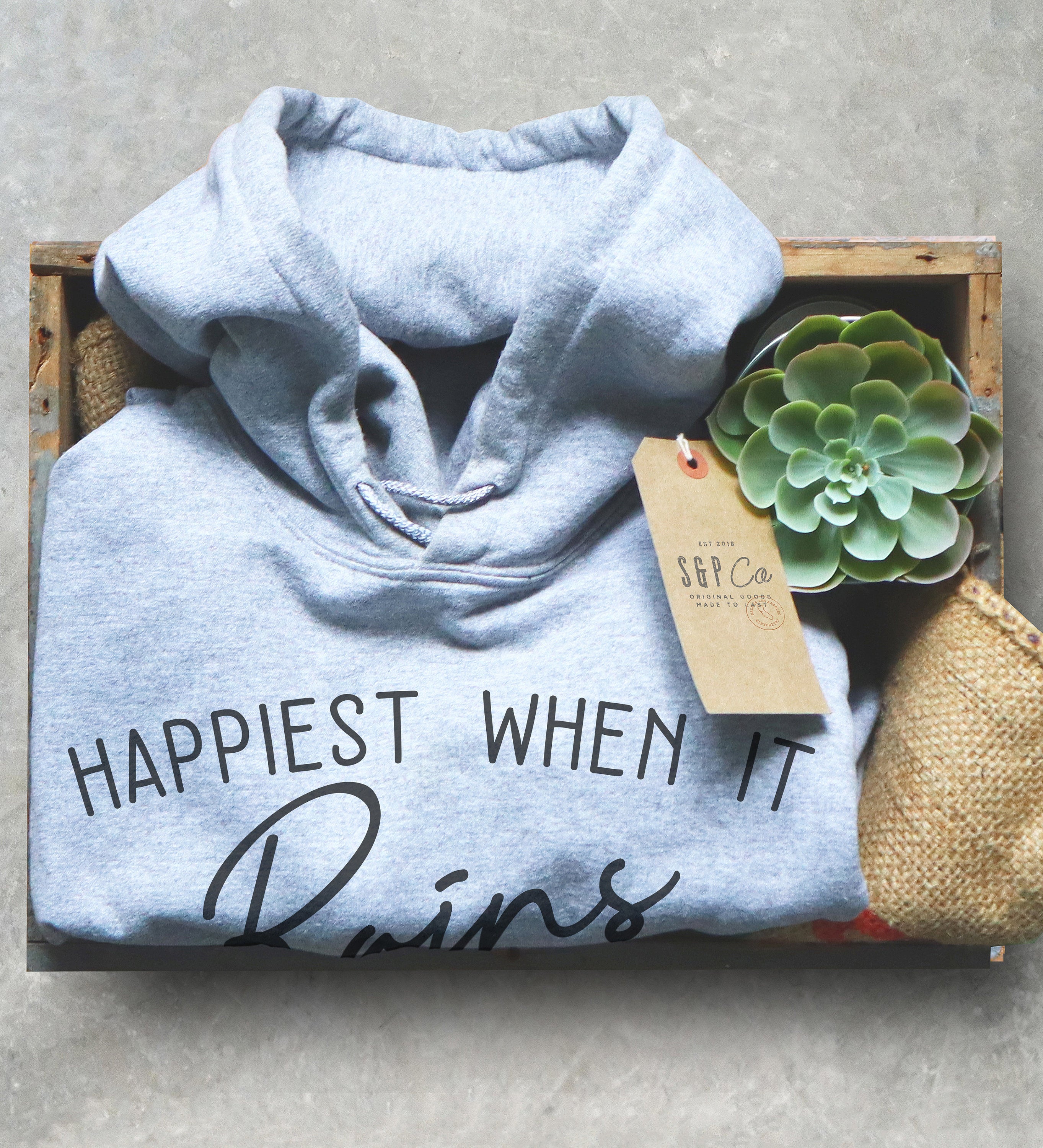 Happiest When It Rains Unisex Hoodie  - Gardener Sweatshirt, Emo Shirt, Punk Rock Gift, Goth Girl Shirt, Rain Lover Tee, Occult Shirt