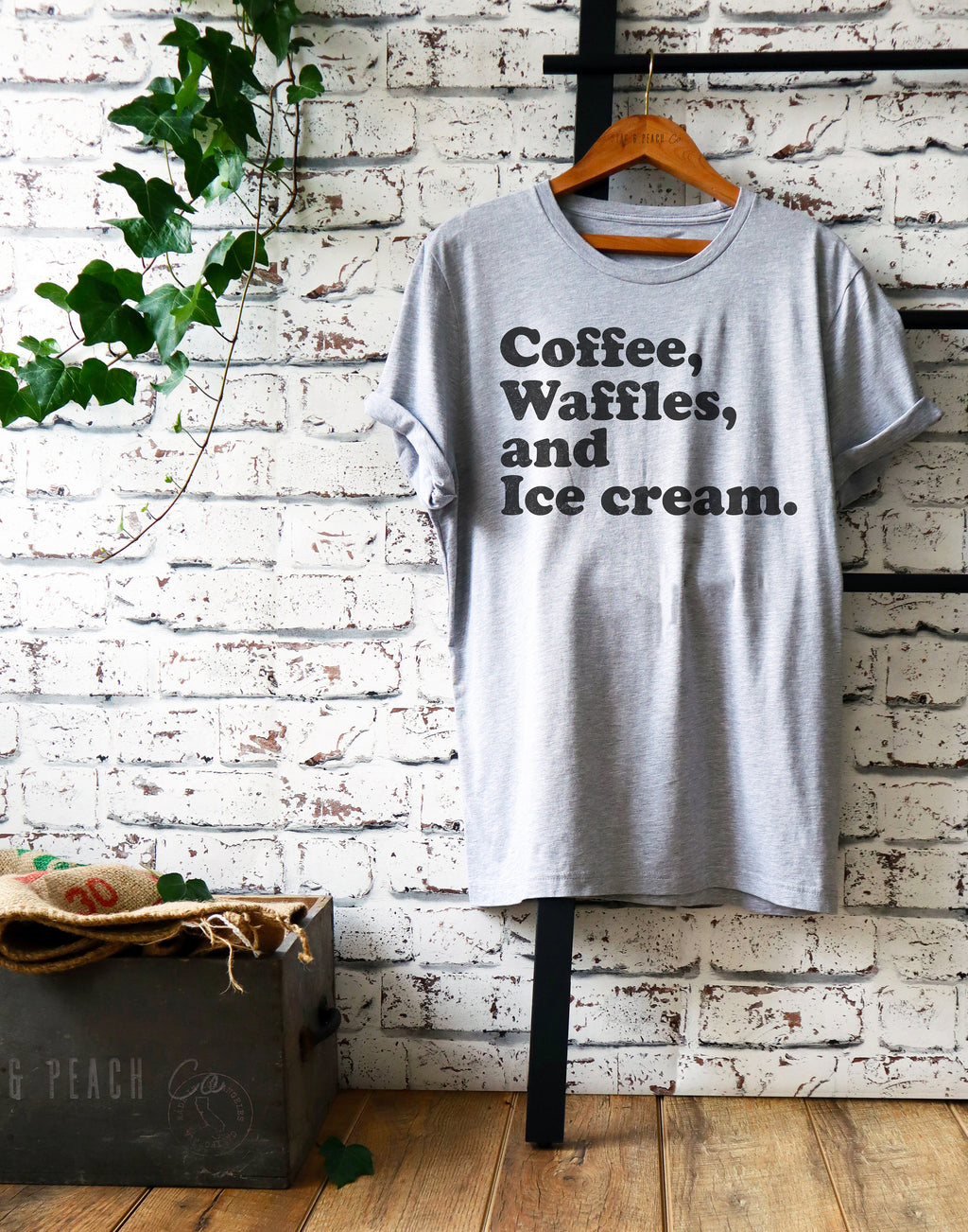 Coffee, Waffles and Ice cream Unisex Shirt -Weekends Are For Waffles, I Love Waffles, Caffeine-Addict, Foodie Gift, Belgium Shirt, Sweet Tee
