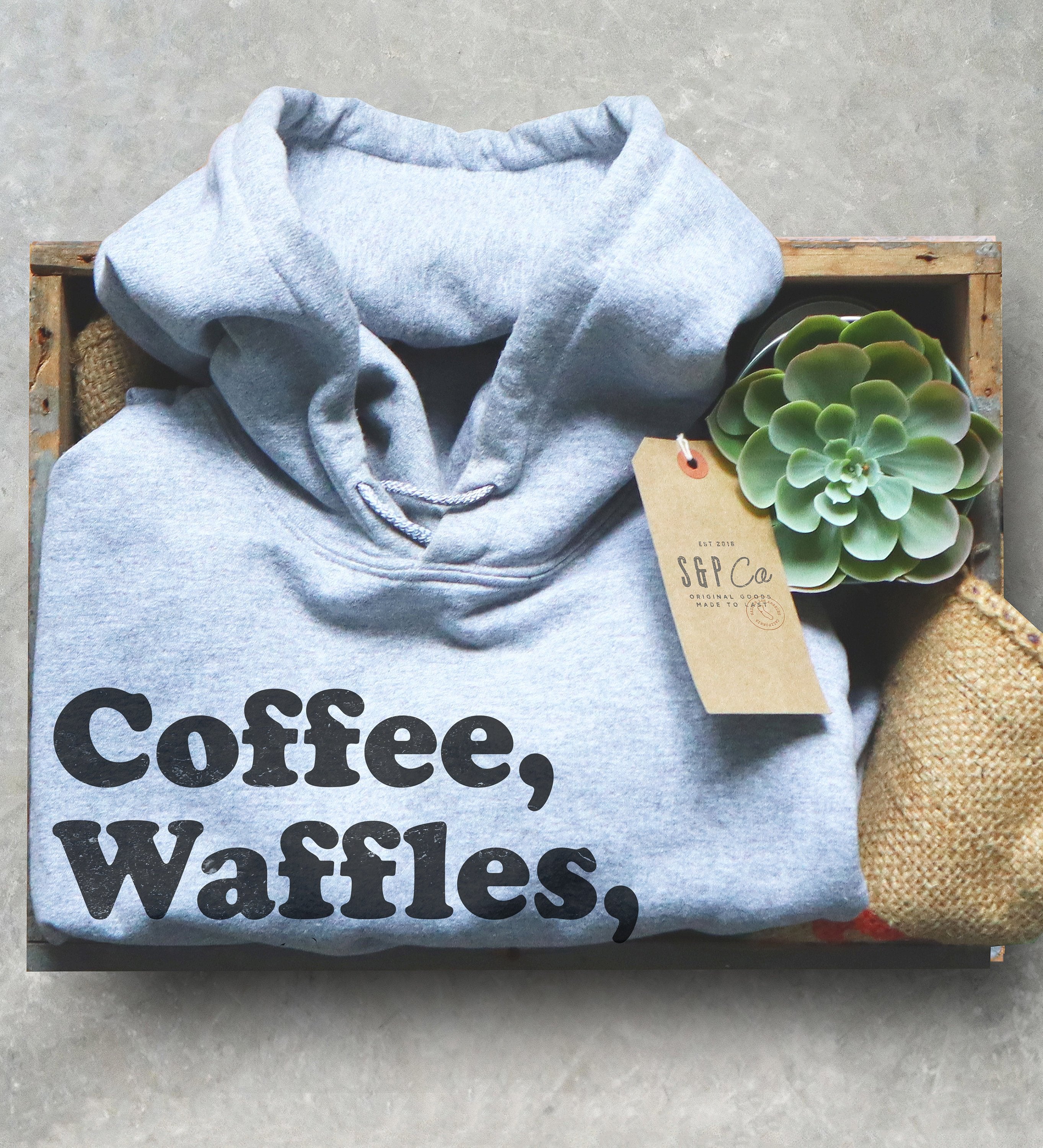 Coffee, Waffles and Ice cream Unisex Hoodie -Belgian Waffle Shirt, Breakfast Shirt, Ice Cream Theme Party Shirt, Coffee Lover Gift, Food Tee